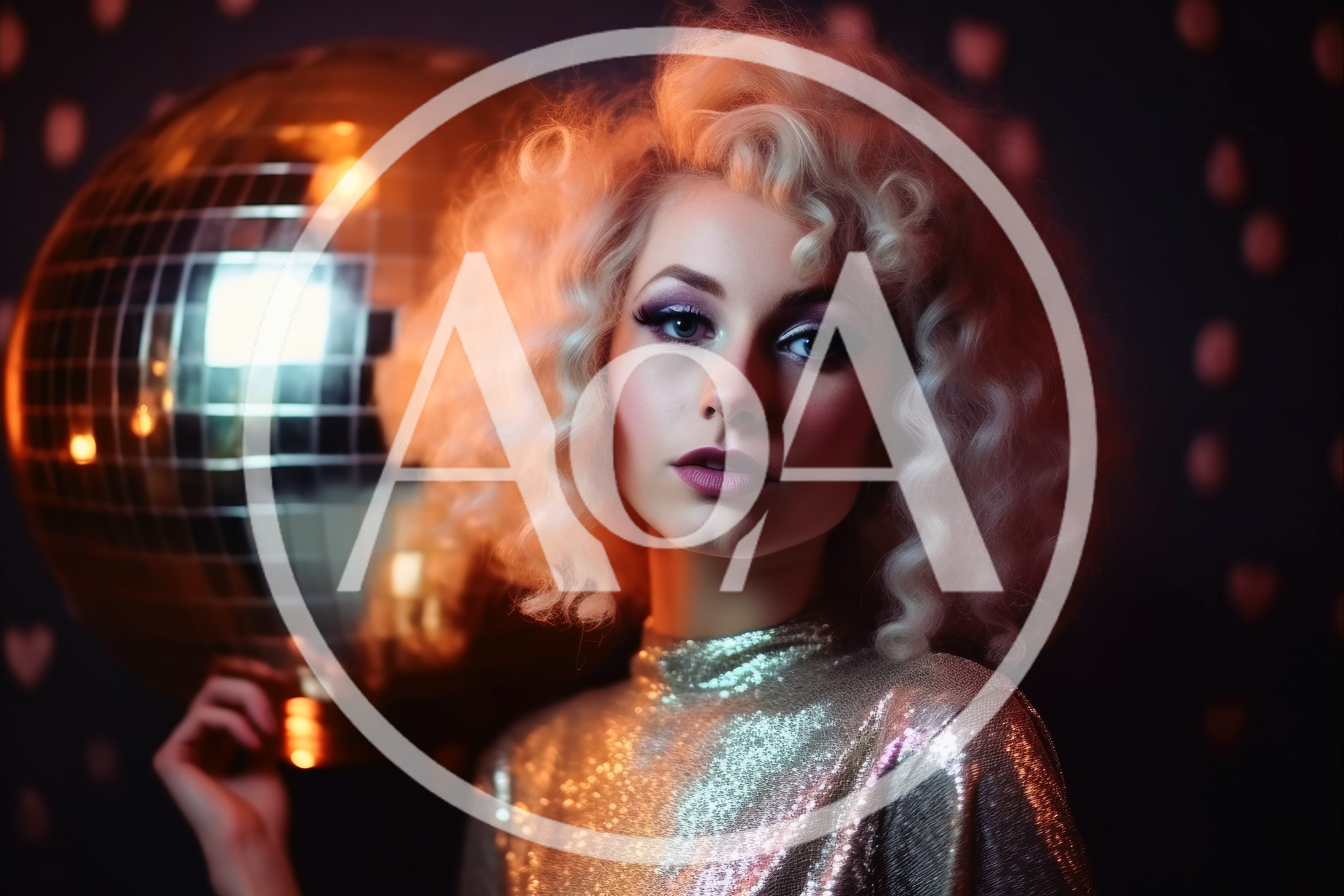Portrait Of A Glamorous Woman With A Disco Ball