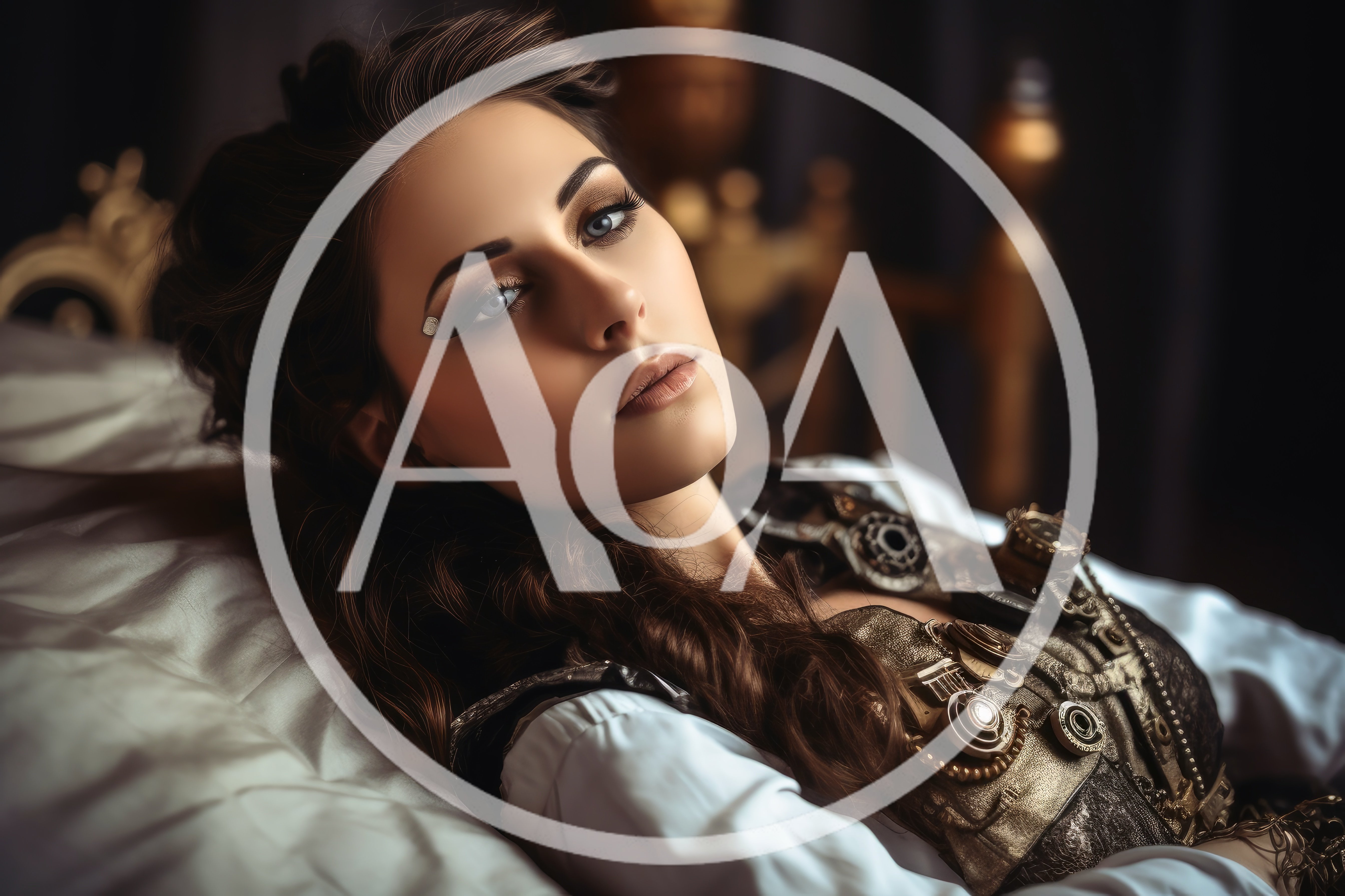 Steampunk Woman Resting In A Vintage Bedroom
