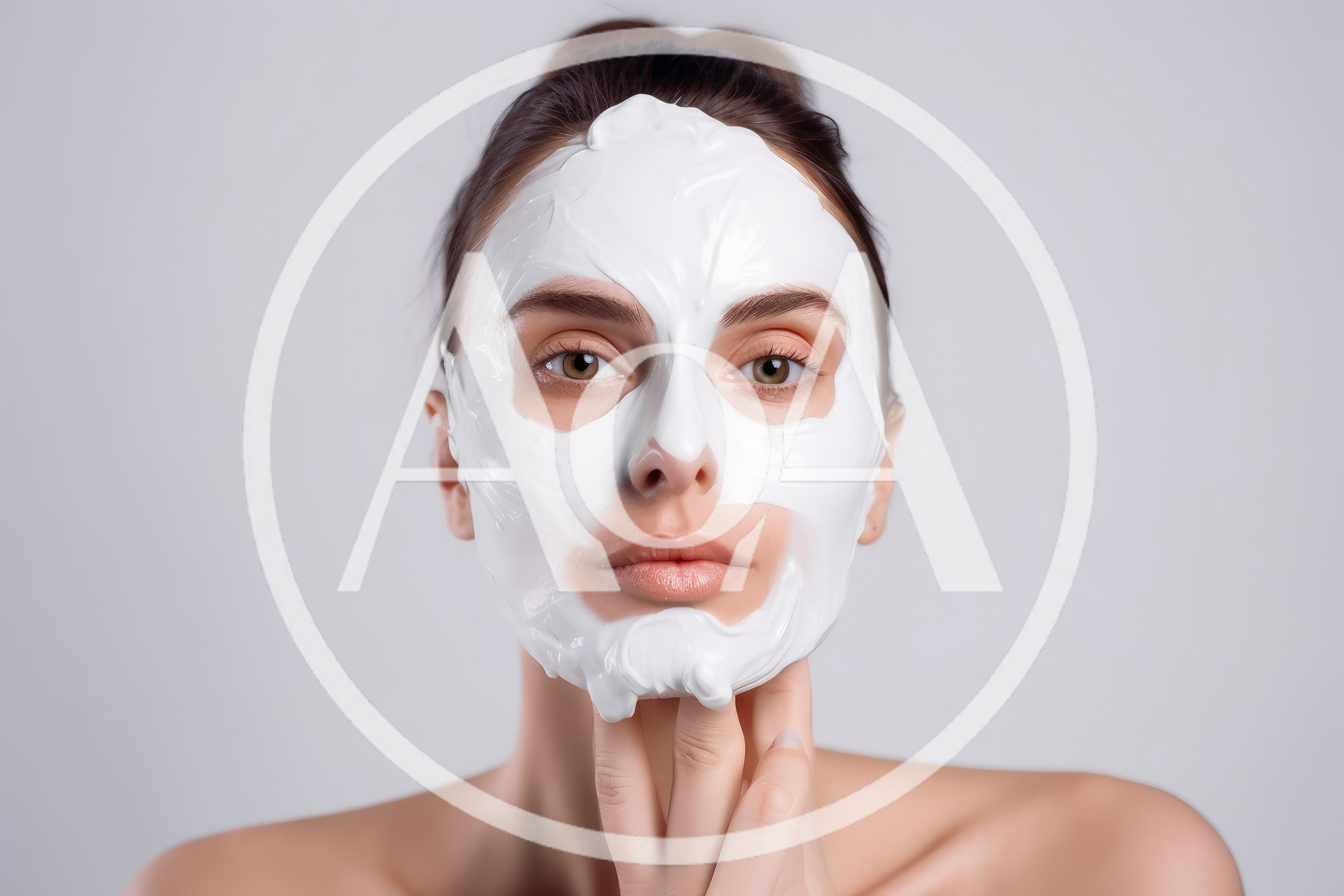 Young Woman Applying White Facial Mask