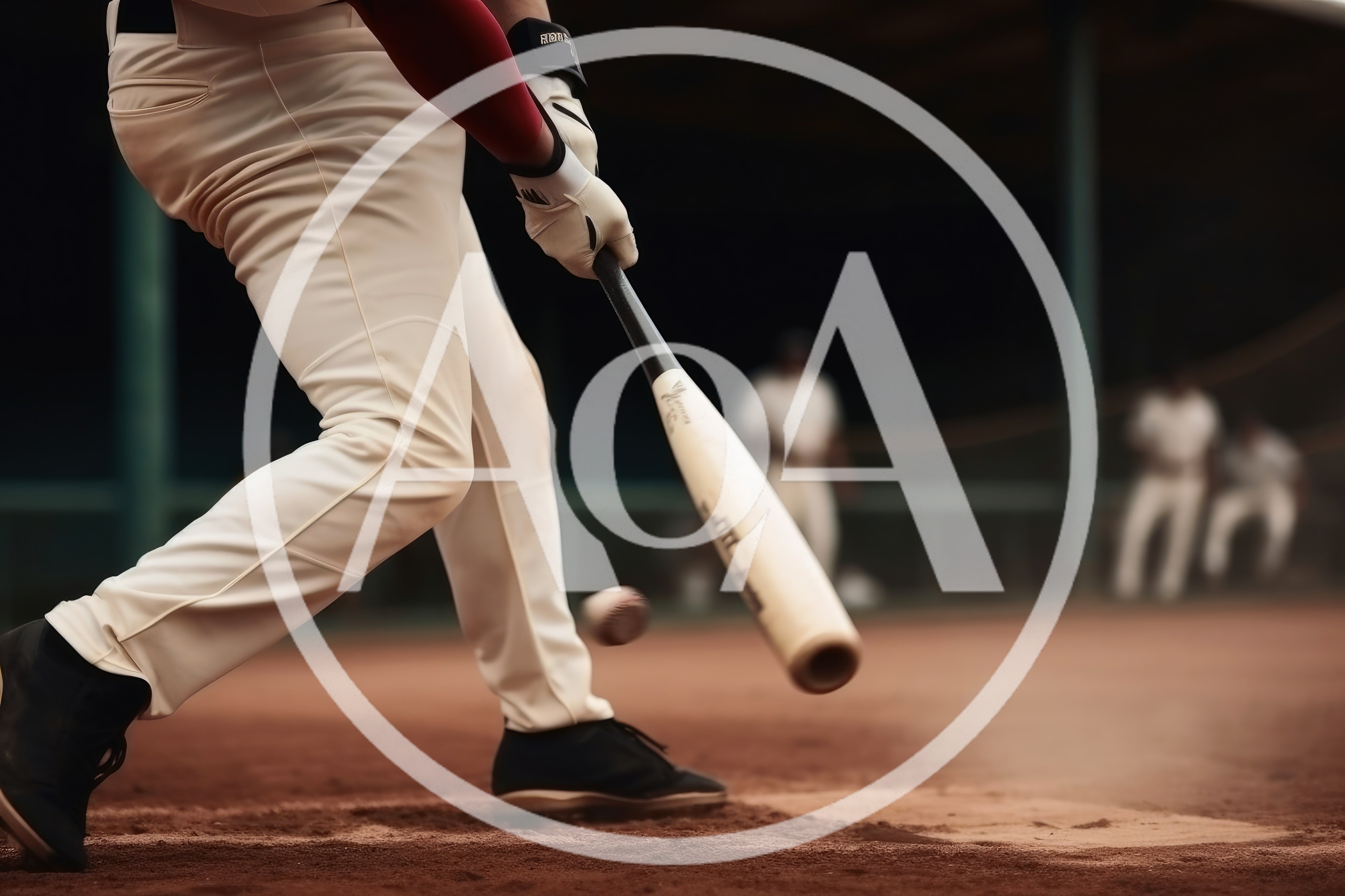 Baseball Player Swinging Bat At Pitch