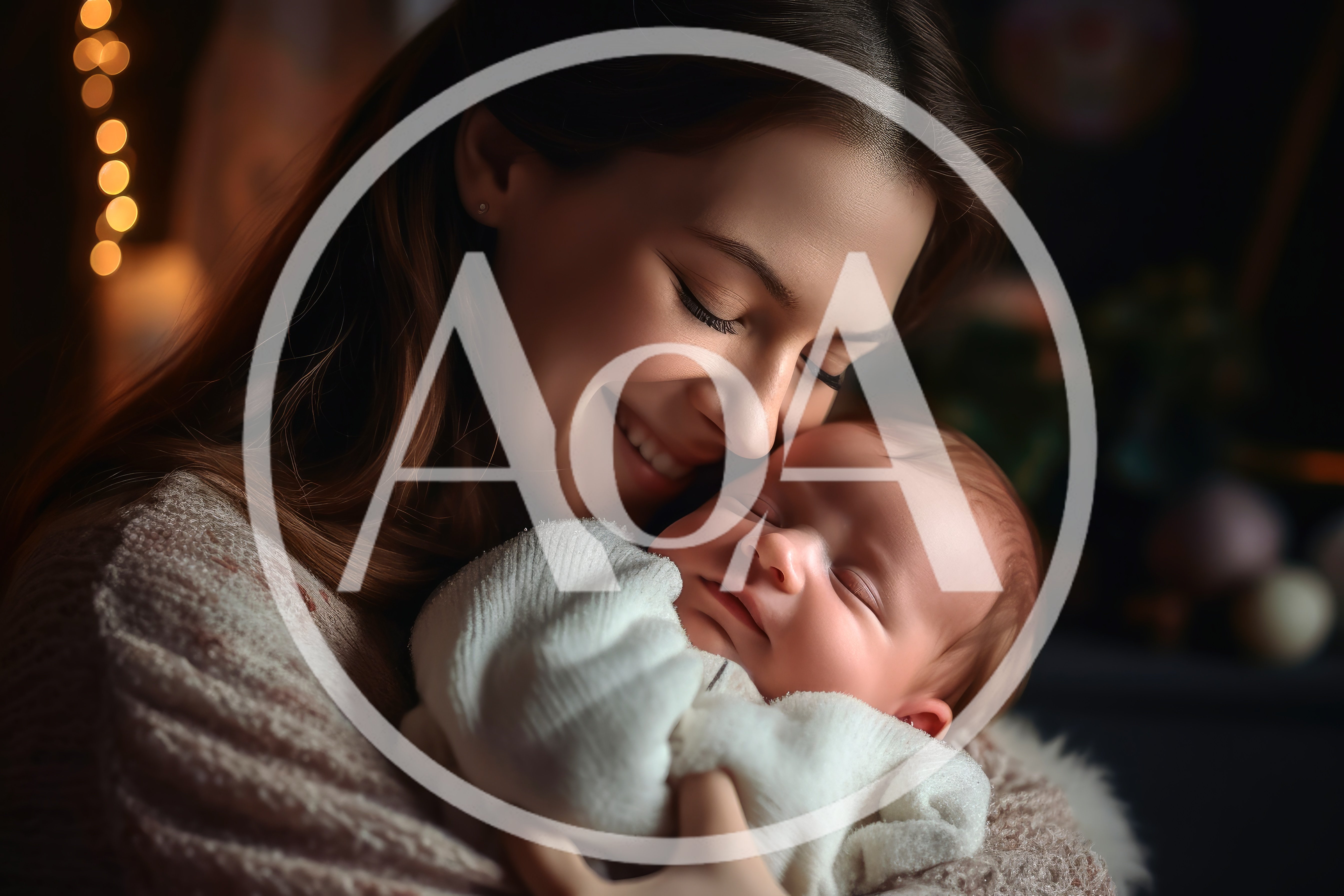Mother Holding Her Sleeping Newborn Baby