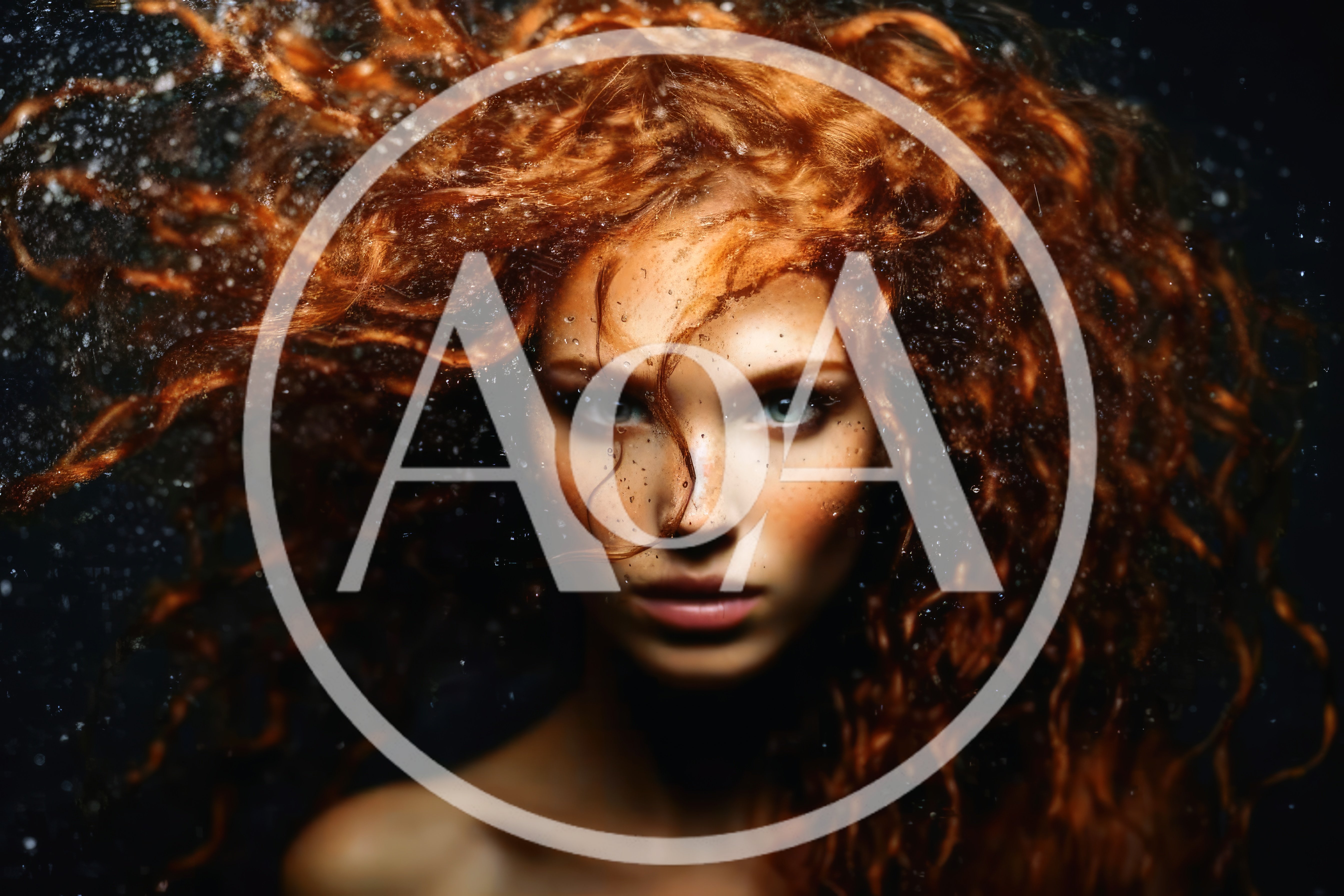 Portrait Of A Redheaded Woman With Wet Curly Hair