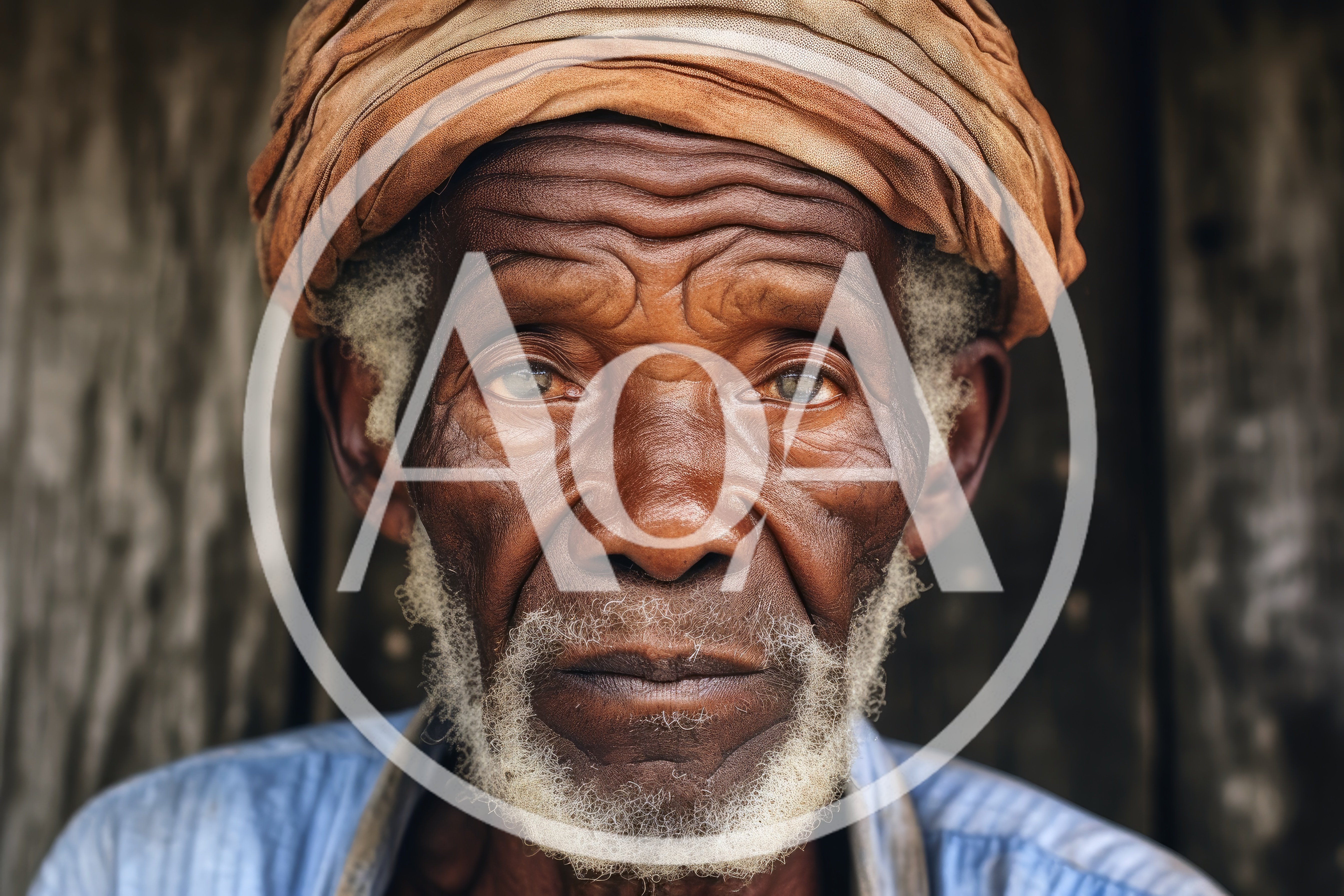 Portrait Of An Elderly African Man With A Turban