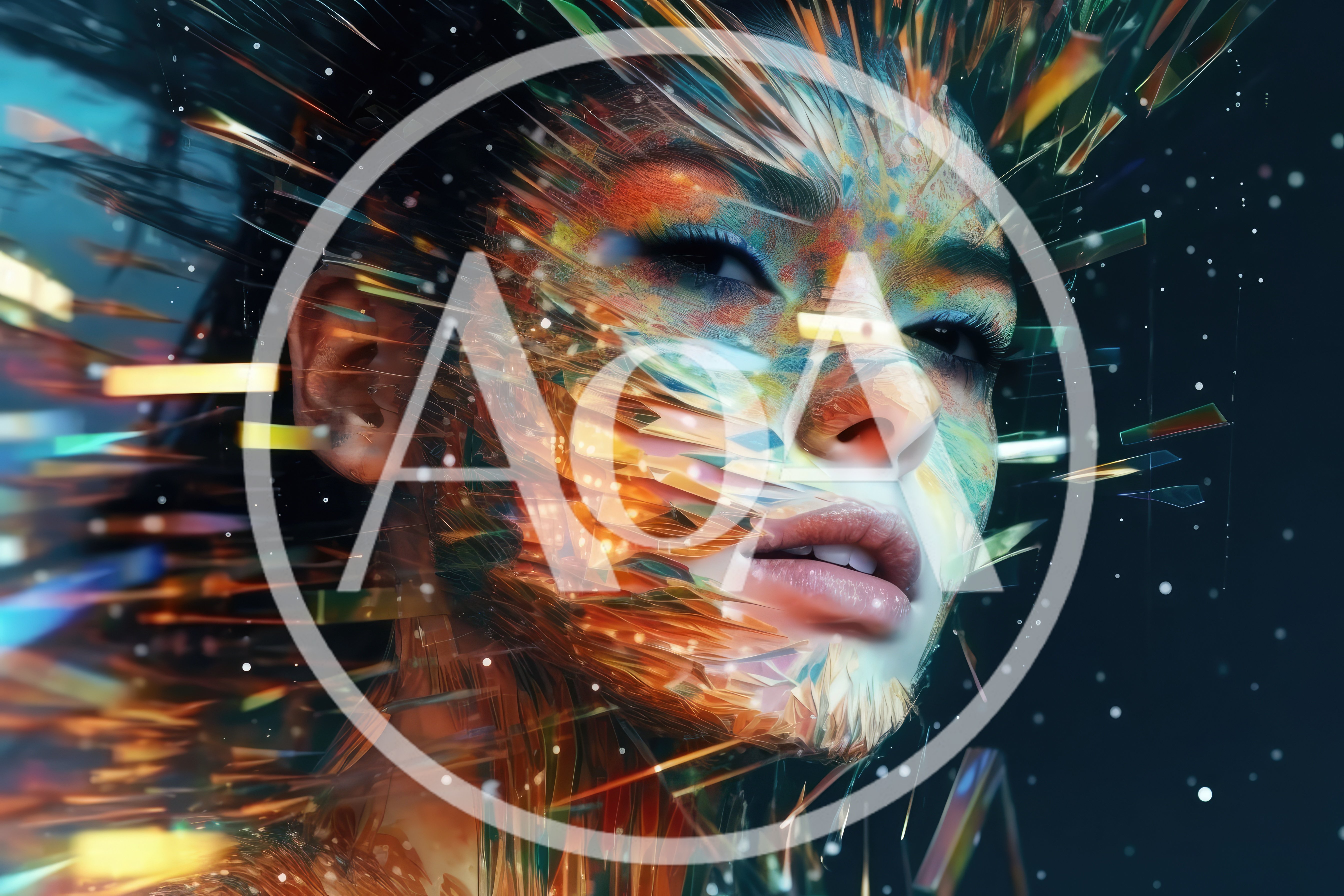 Abstract Digital Portrait Of A Woman With Shattered Face