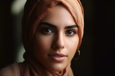 Portrait Of A Young Woman Wearing A Hijab