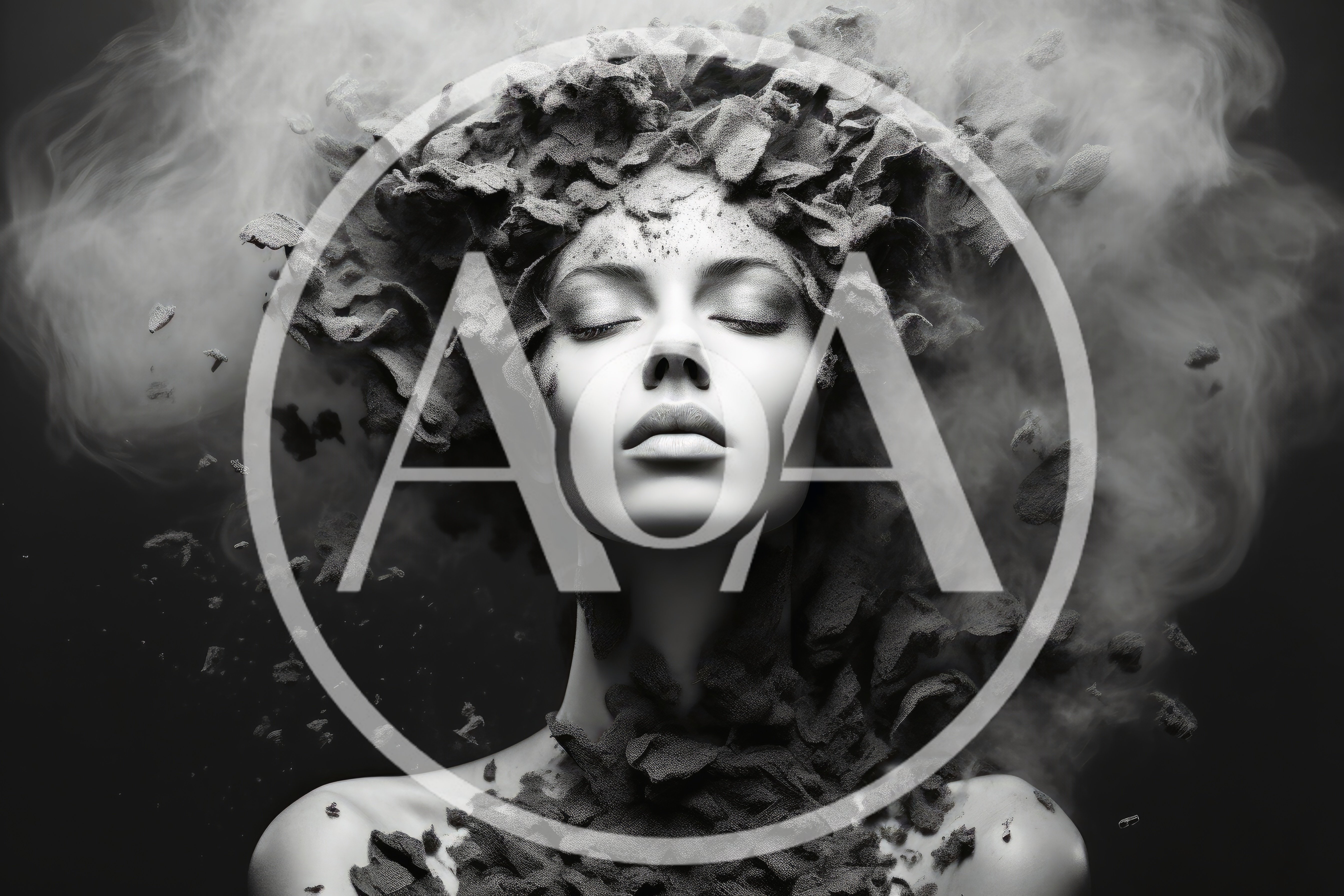 Surreal Portrait Of Woman With Smoke And Ash