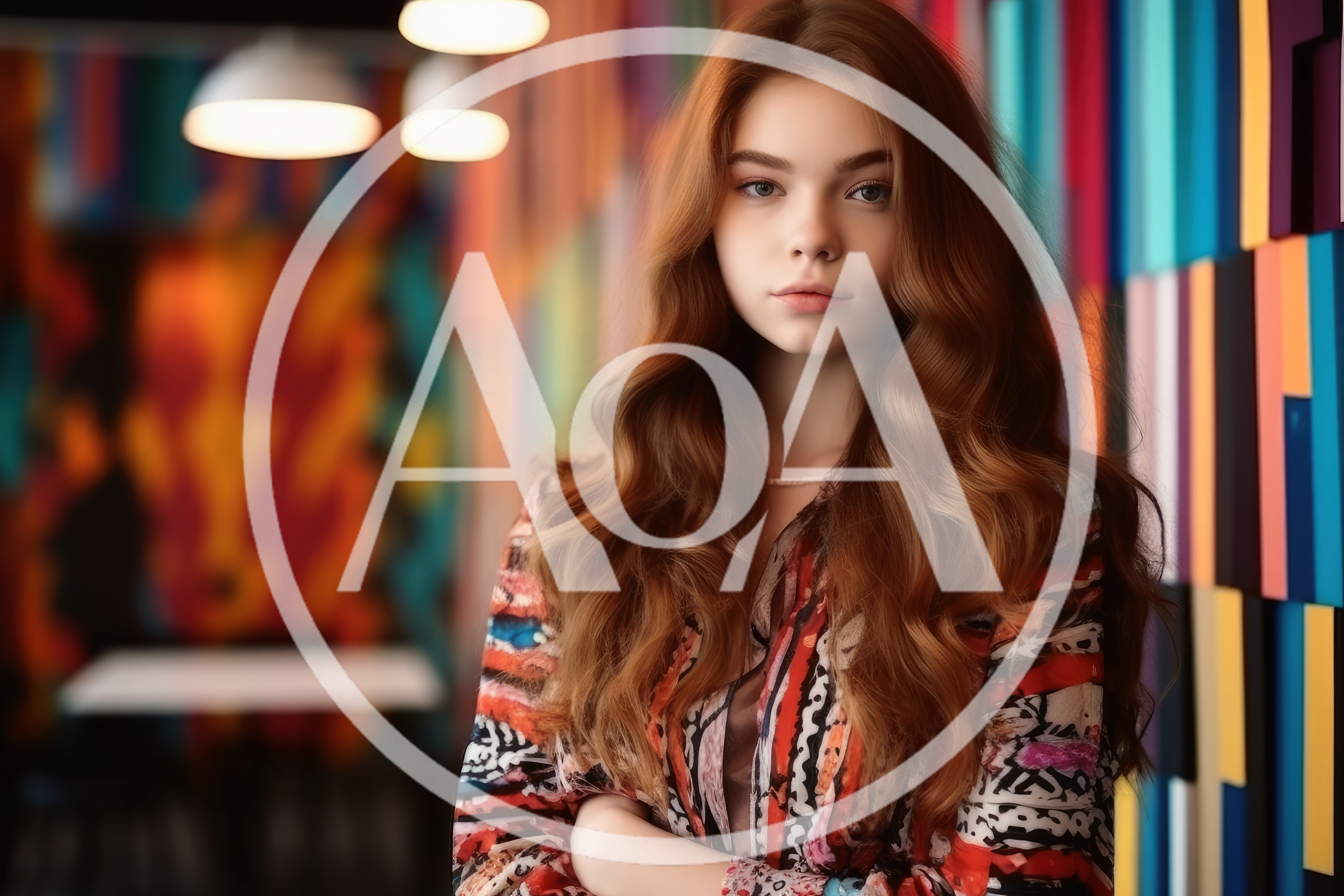 Portrait Of A Young Woman With Wavy Red Hair