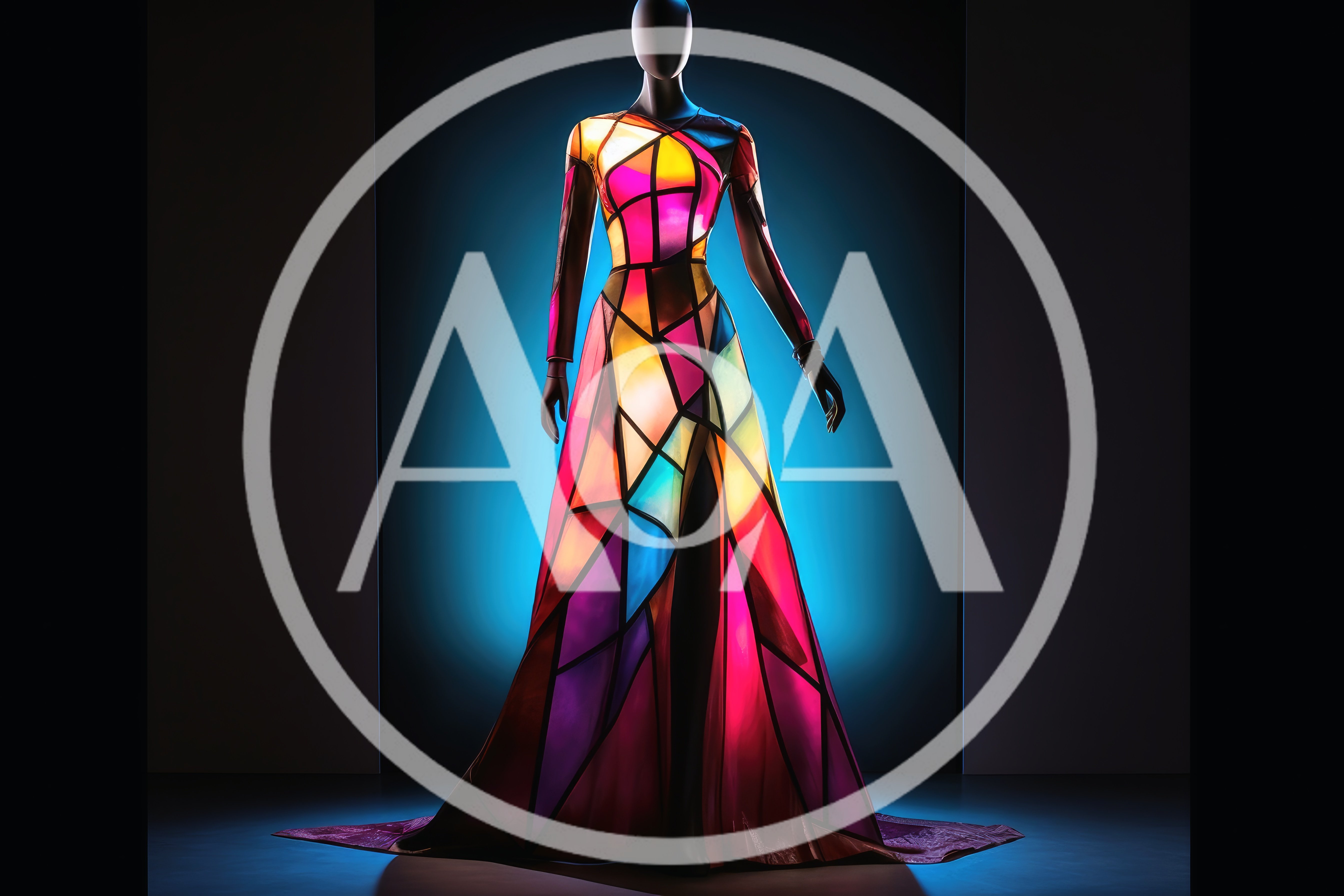 Stained Glass Inspired Fashion Gown On Mannequin