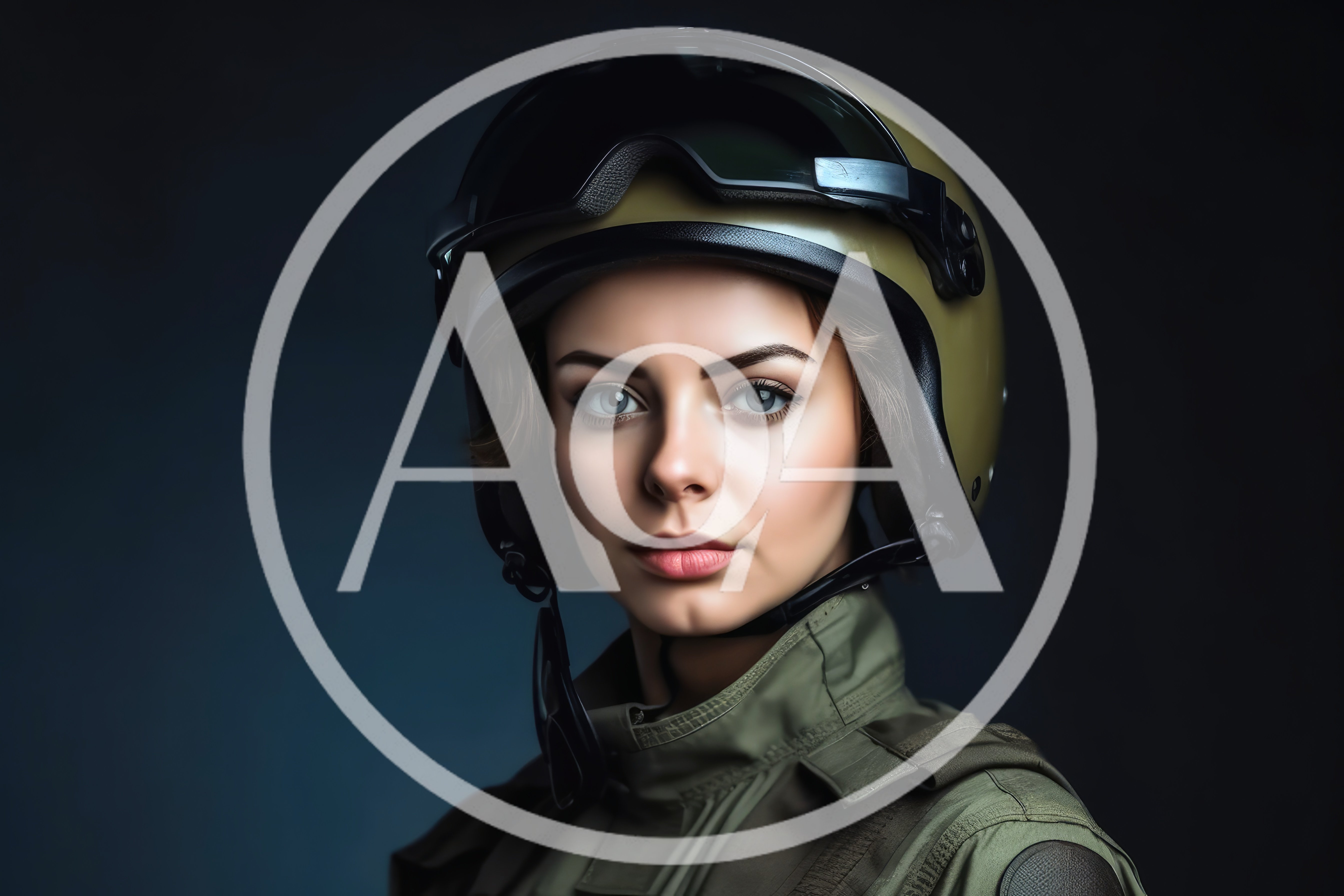Portrait Of A Female Fighter Pilot In Flight Gear