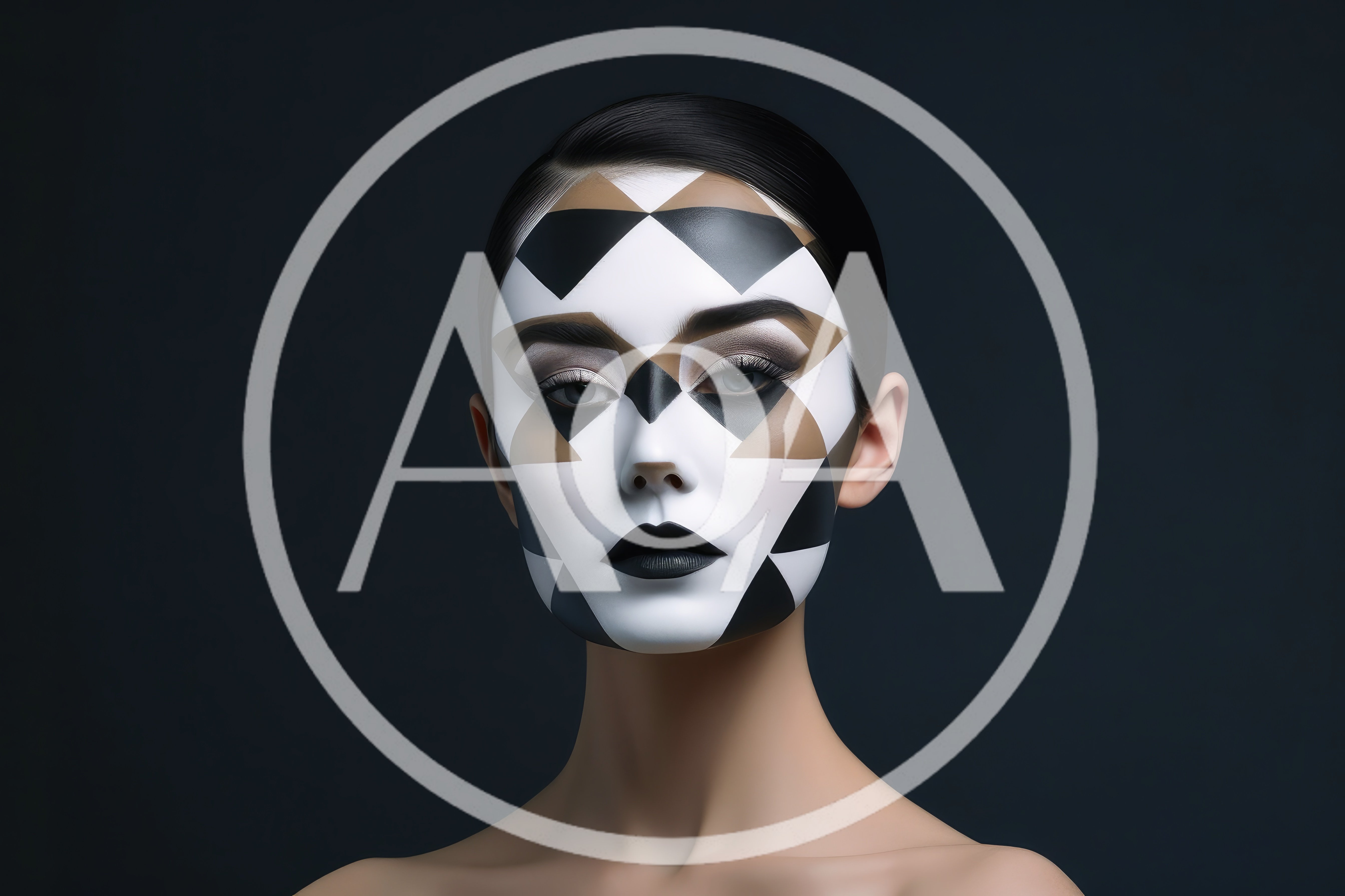 Portrait Of A Woman With Geometric Face Paint