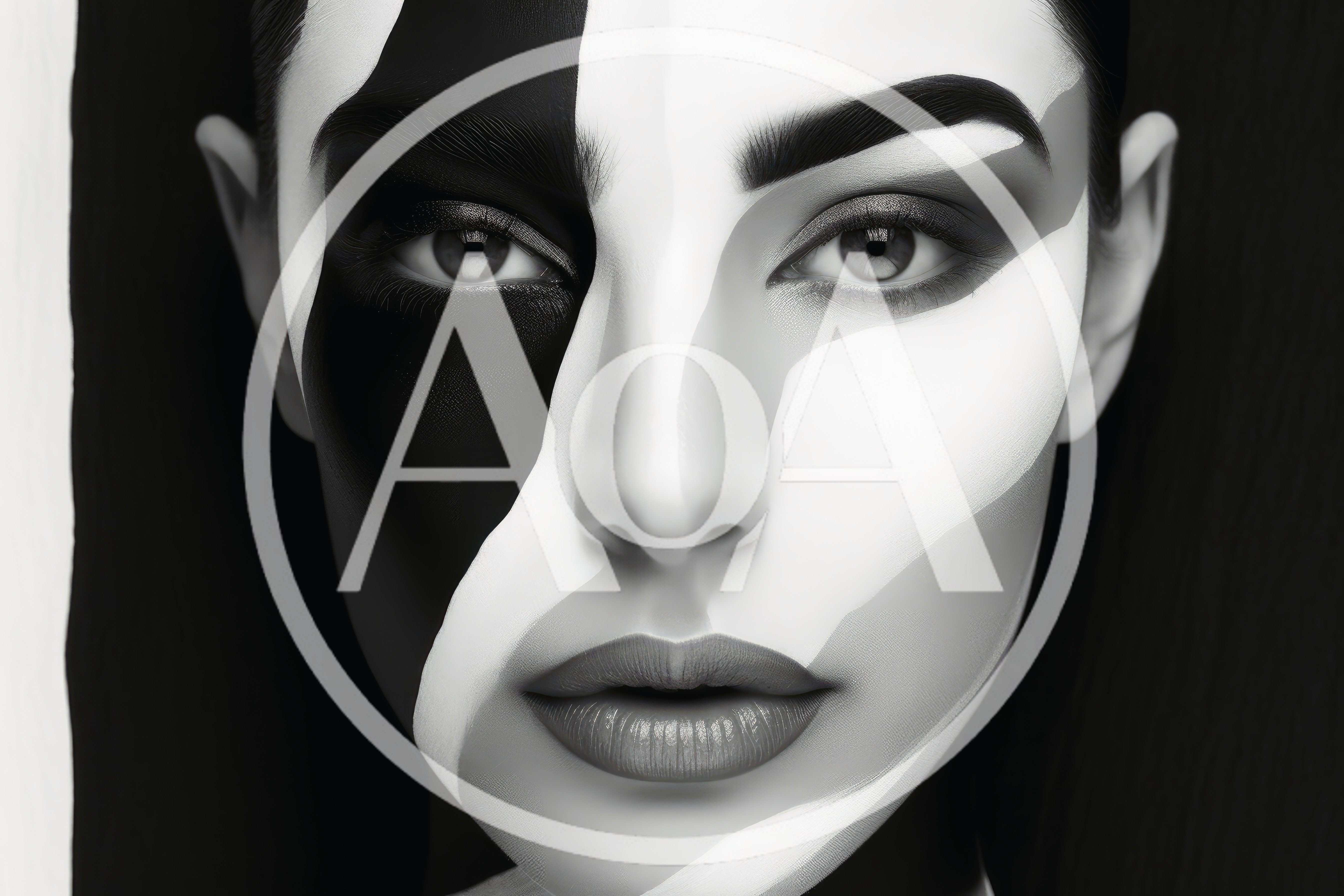Portrait Of A Woman With Abstract Black And White Makeup
