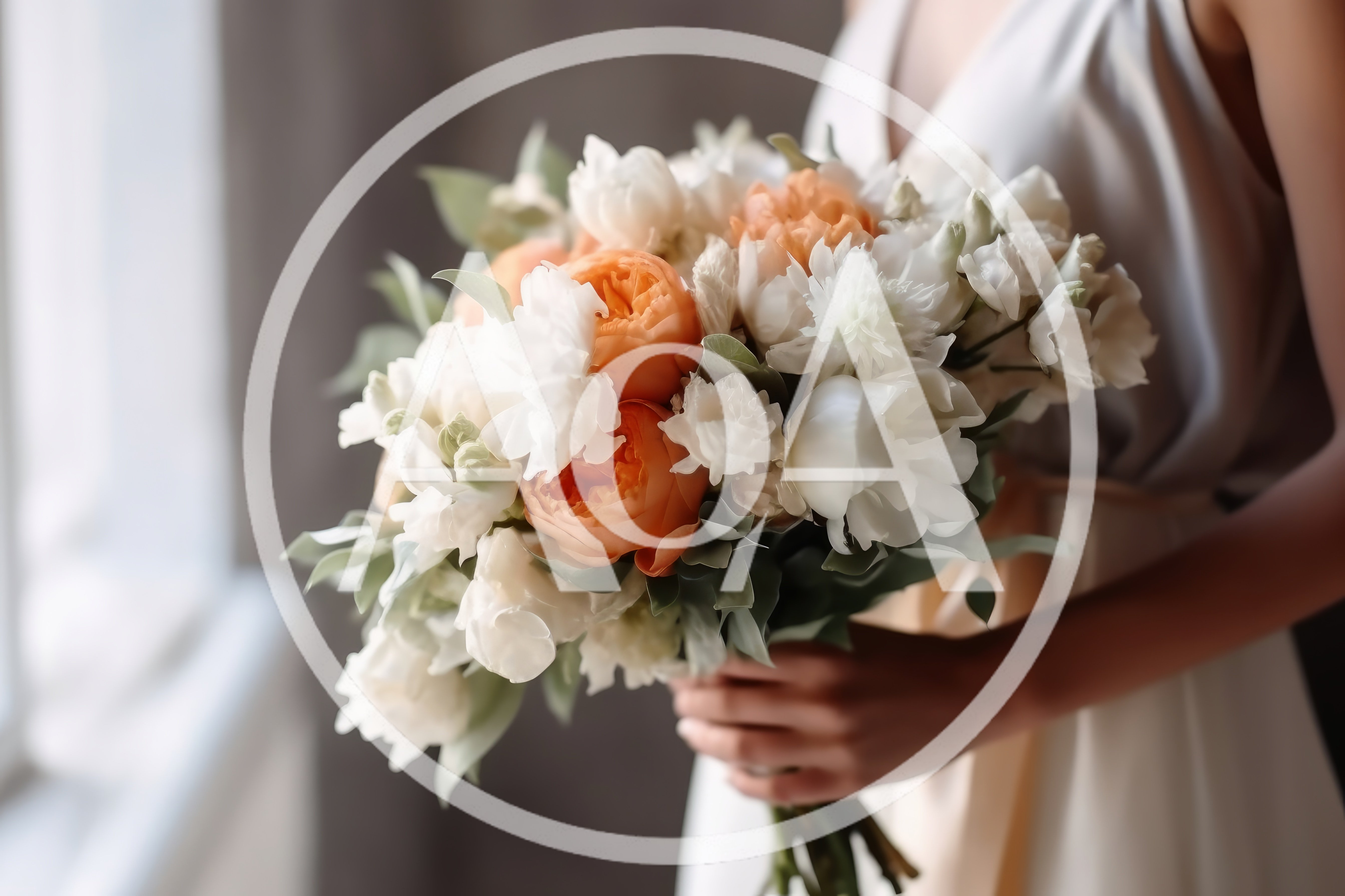 Bride Holding A Beautiful Floral Wedding Bouquet
