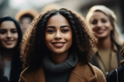 Diverse Group Of Smiling Young Women