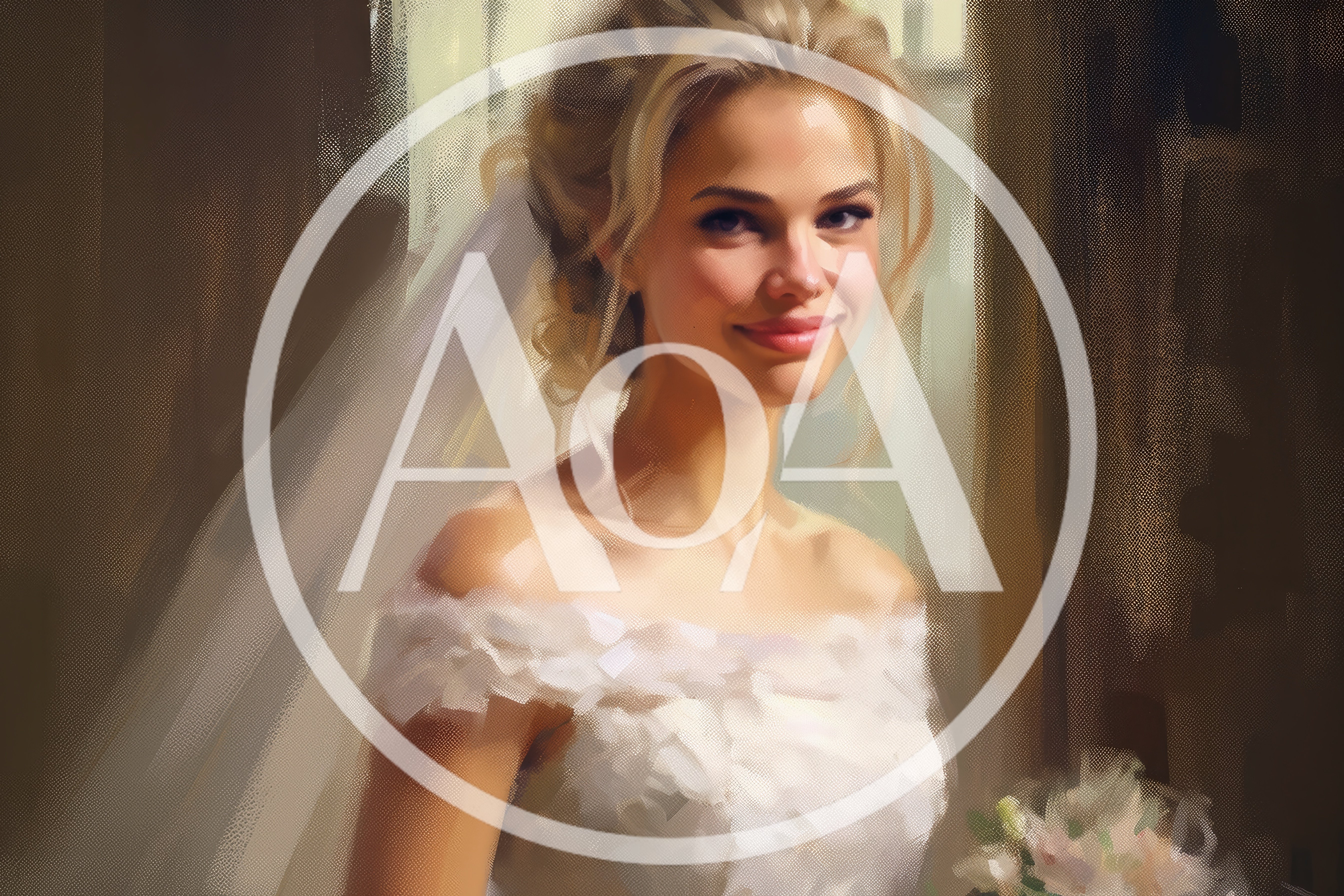 Portrait Of A Beautiful Bride In Wedding Dress