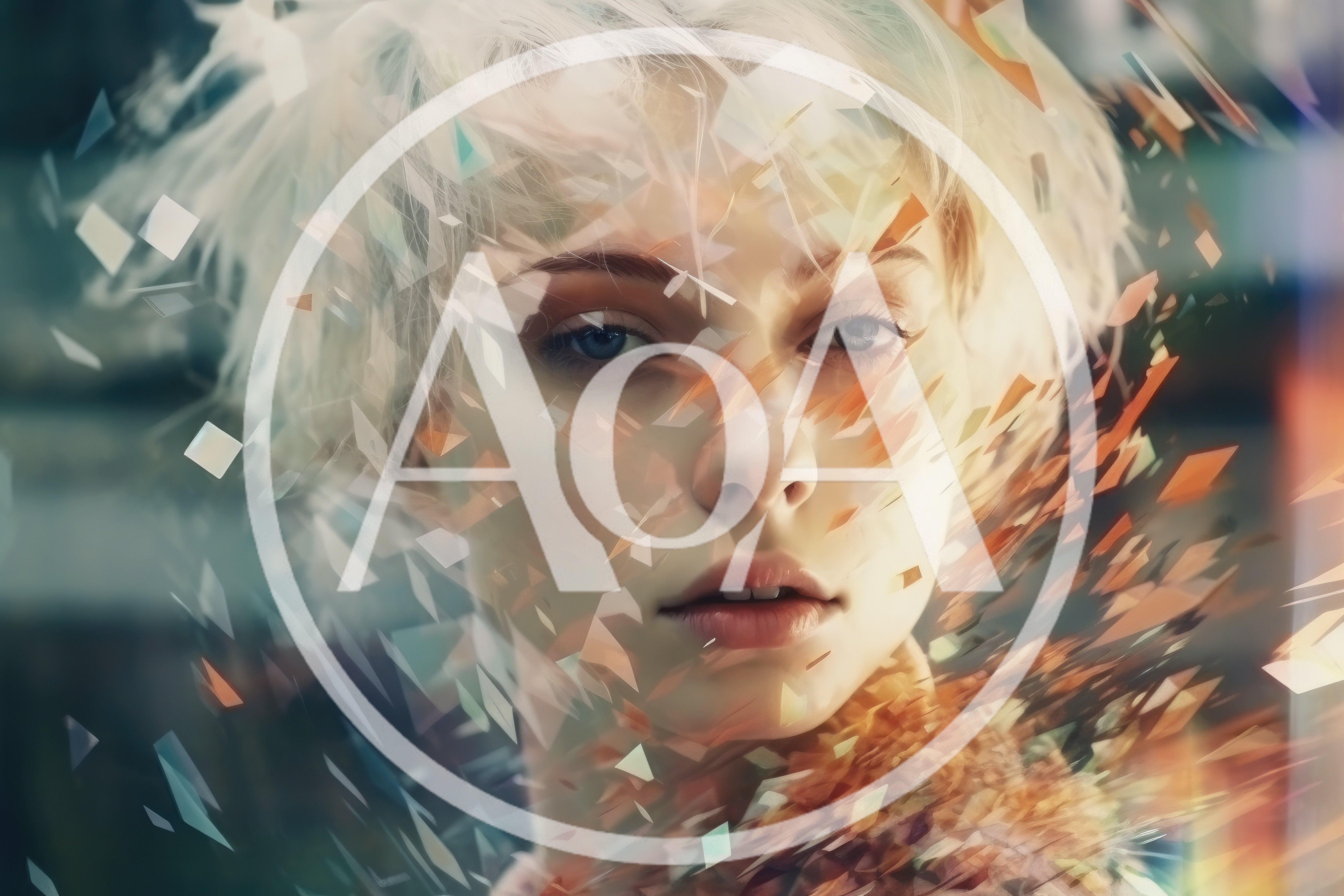 Portrait Of A Woman With Abstract Geometric Shards