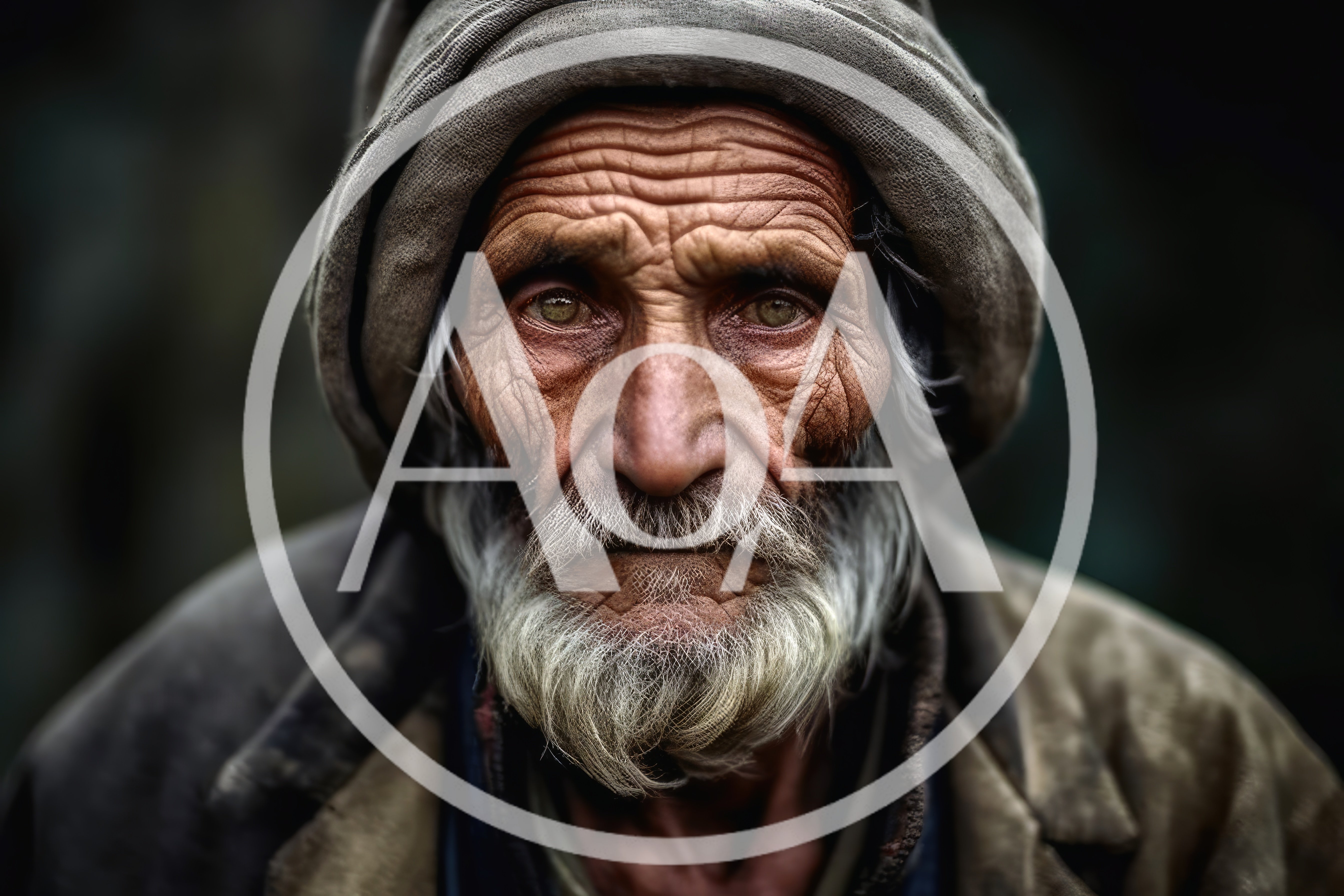 Portrait Of An Elderly Man With A Weathered Face