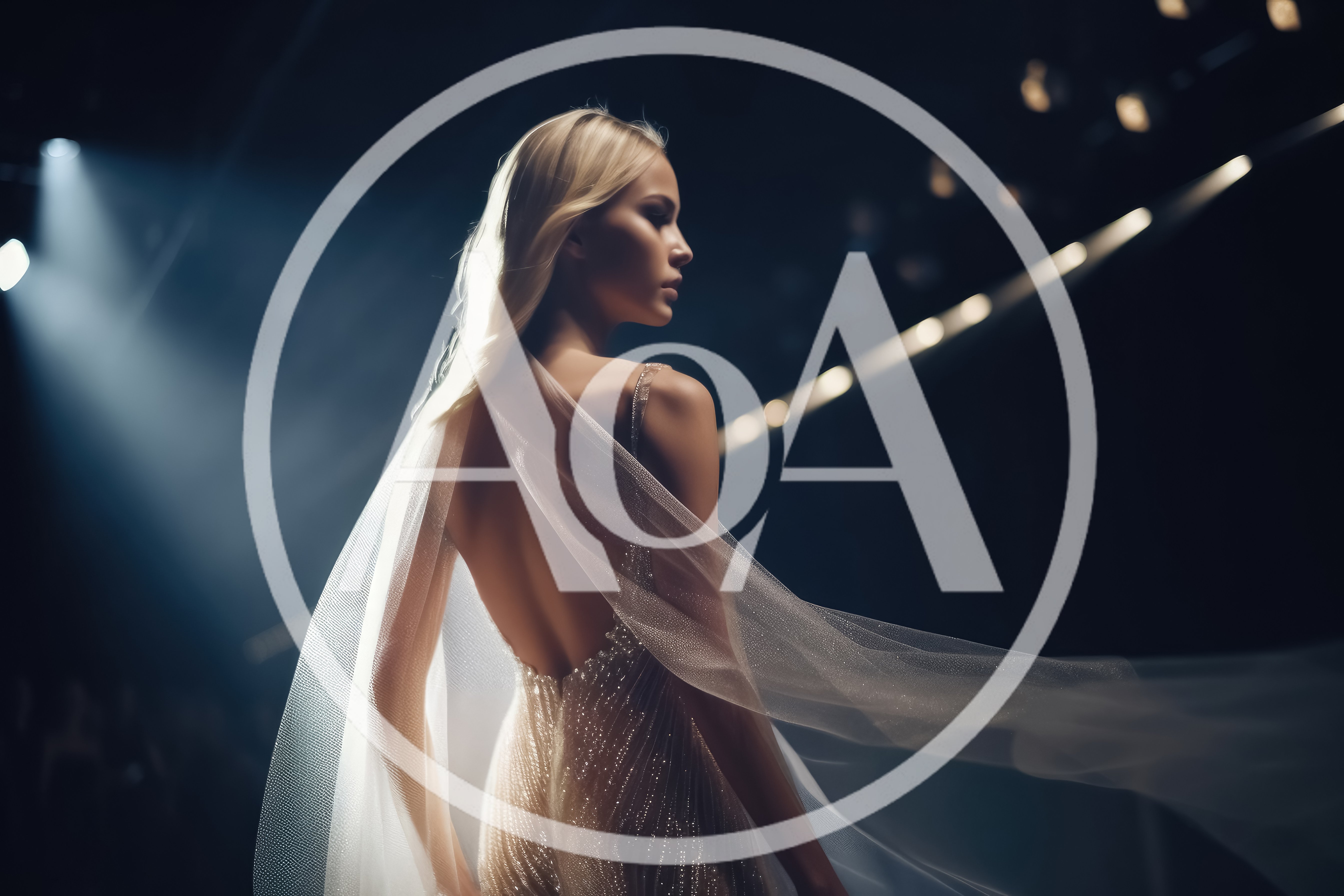 Elegant Blonde Model Walking A Fashion Runway