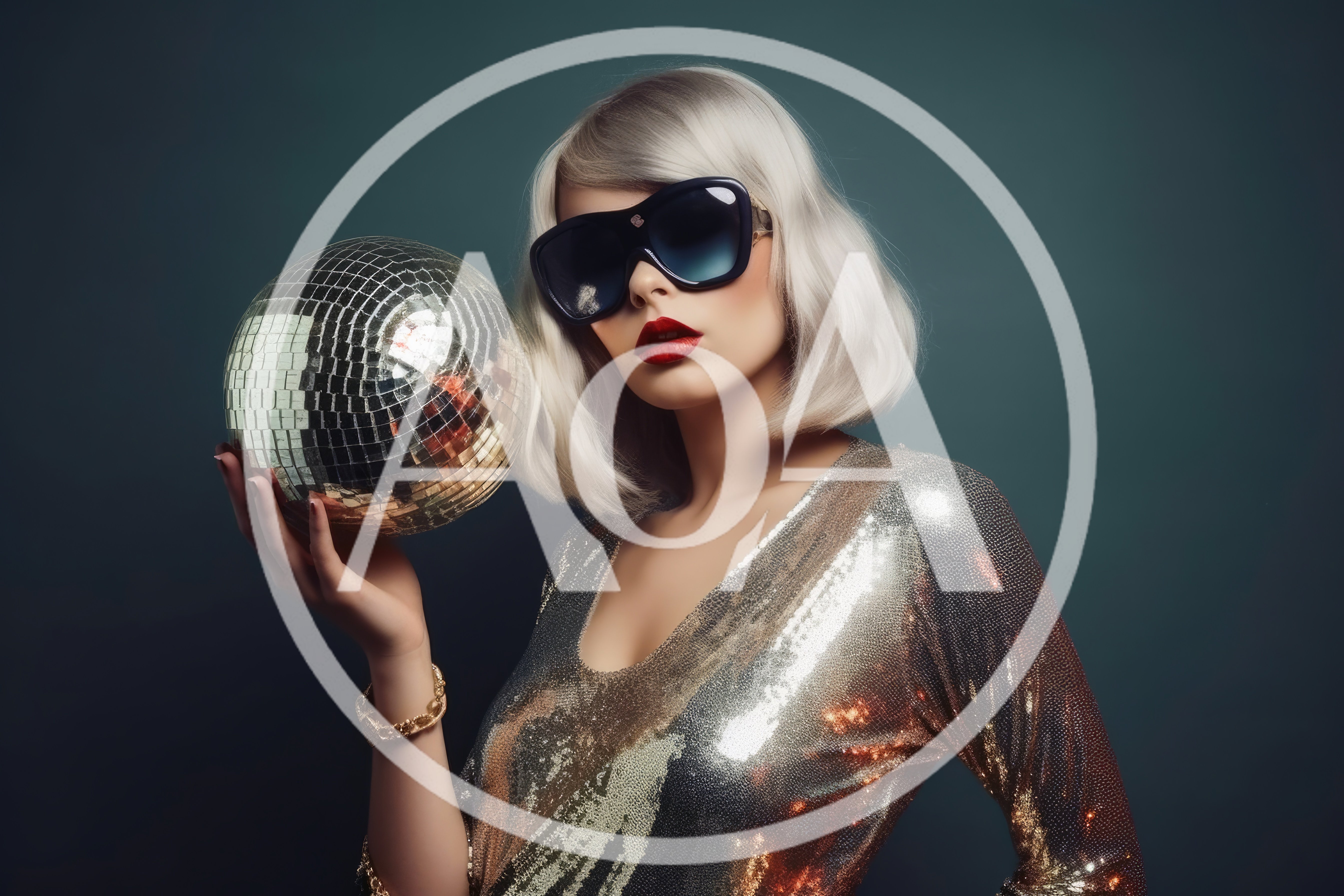 Fashionable Woman Holding A Disco Ball