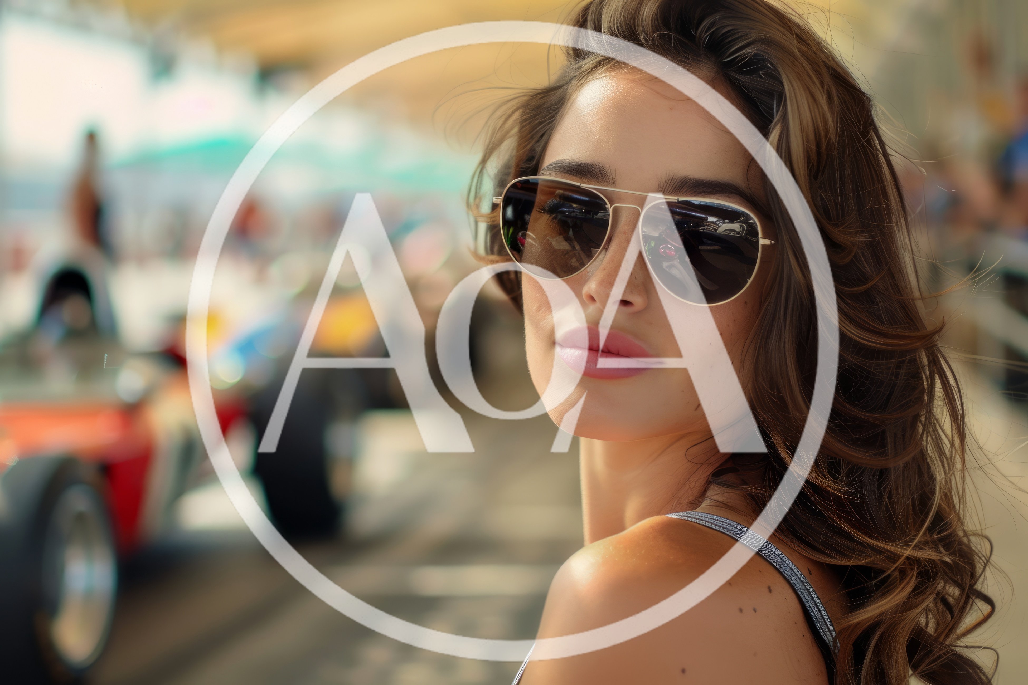 Portrait Of A Stylish Woman At A Formula One Race