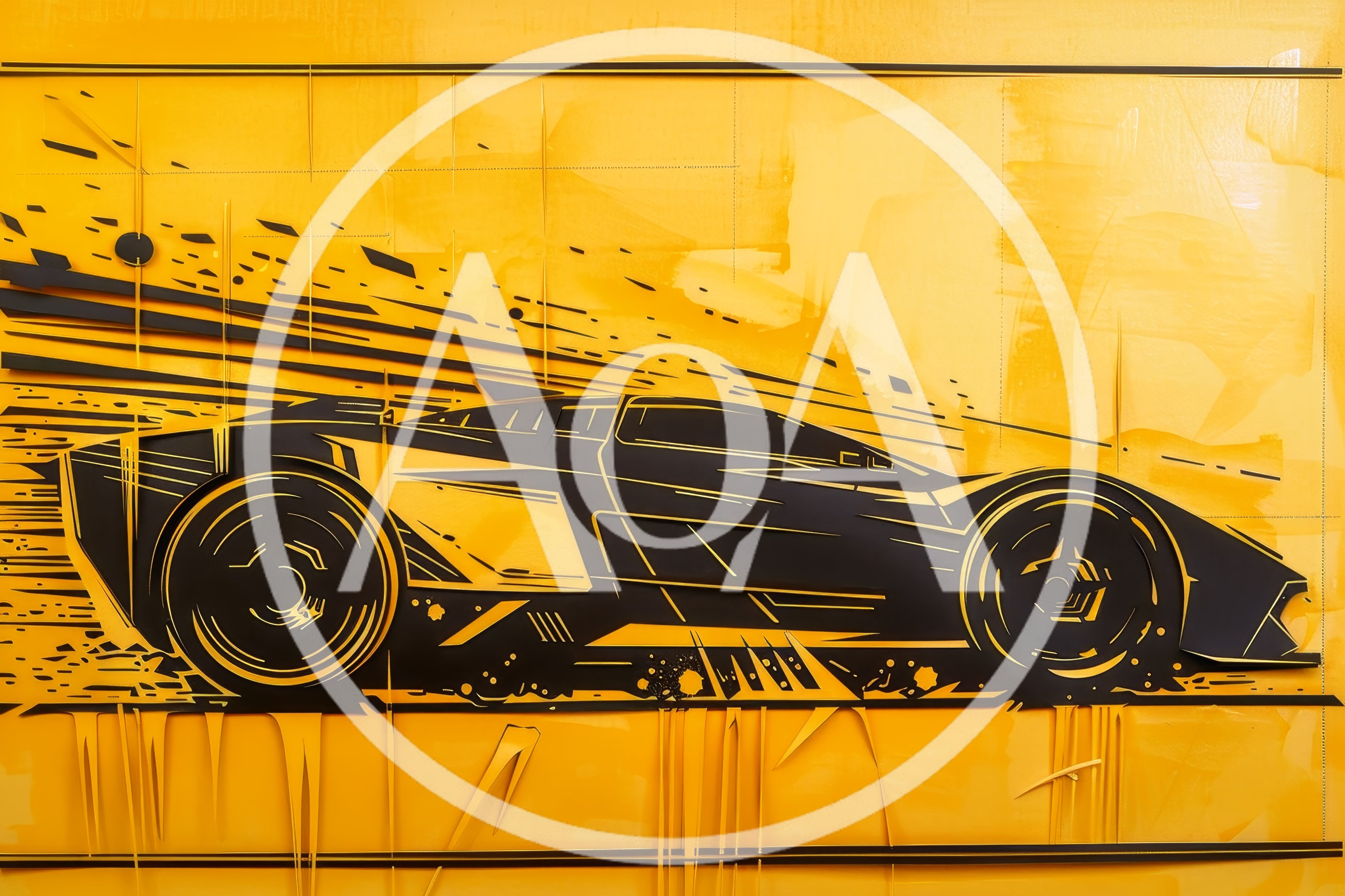 Abstract Paper Cutout Style Sports Car Illustration