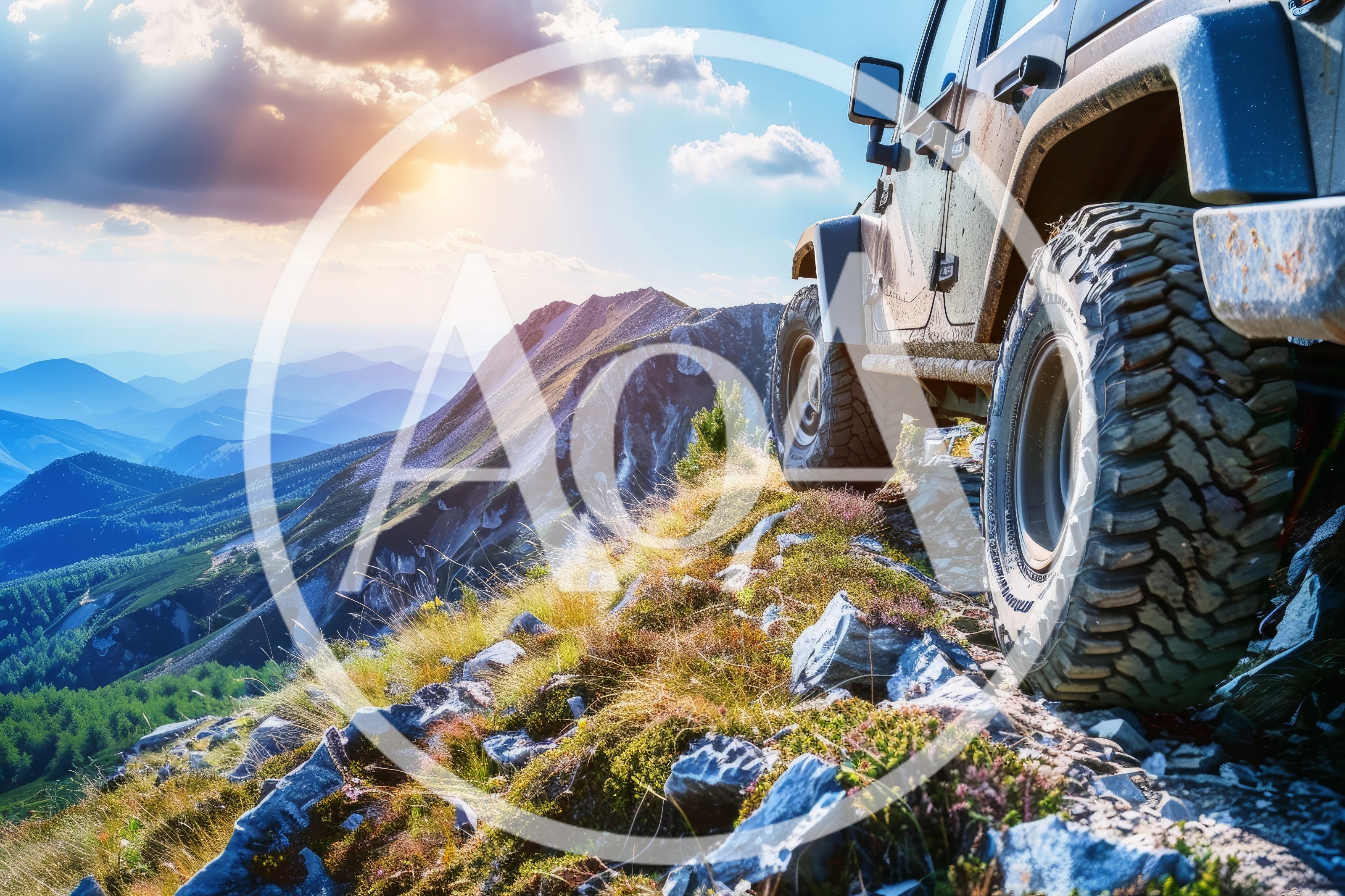 Off-Road Vehicle Parked on a Mountain Ridge