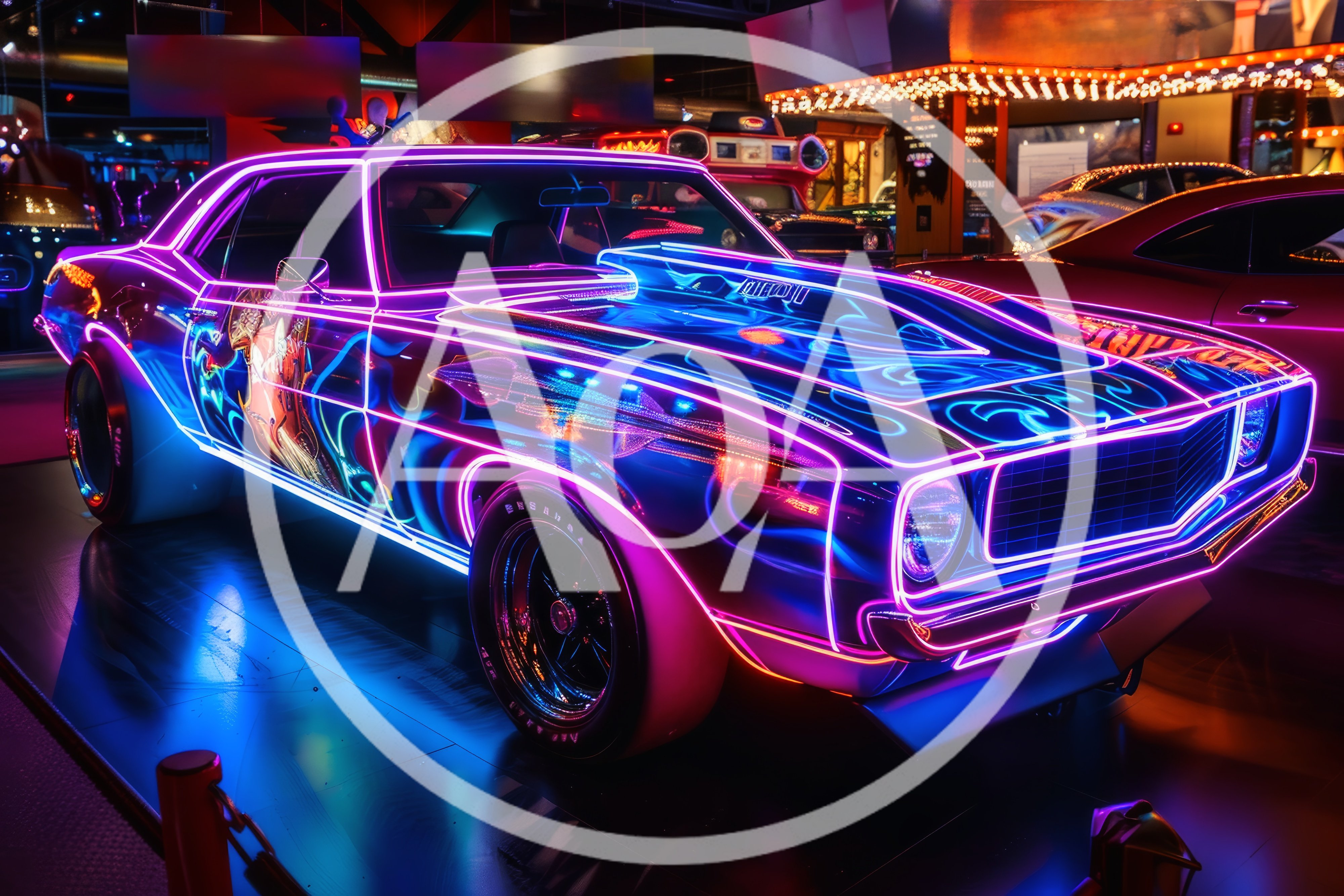 Neon Custom Muscle Car Display