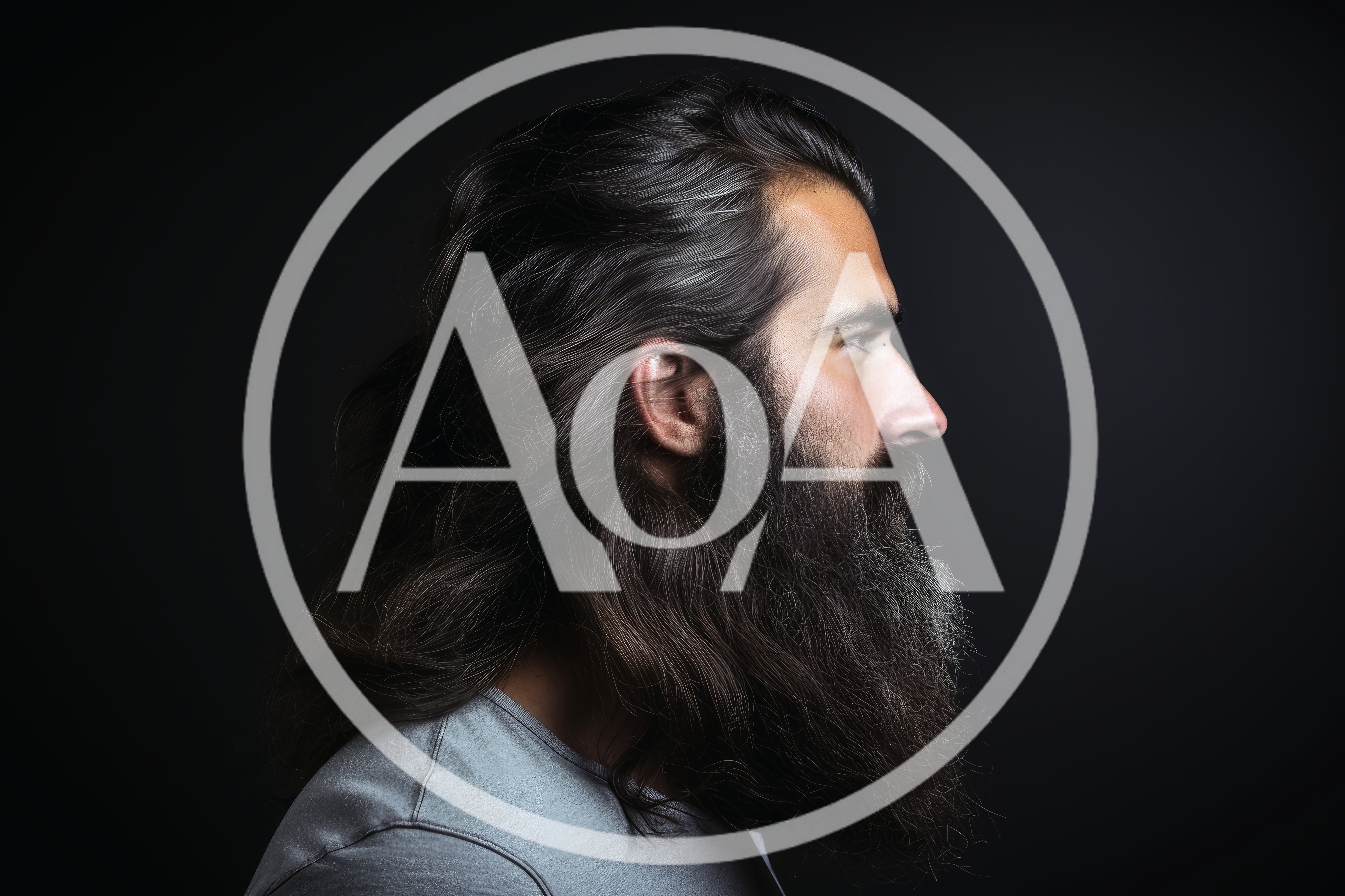 Profile Portrait Of A Man With Long Hair And Beard