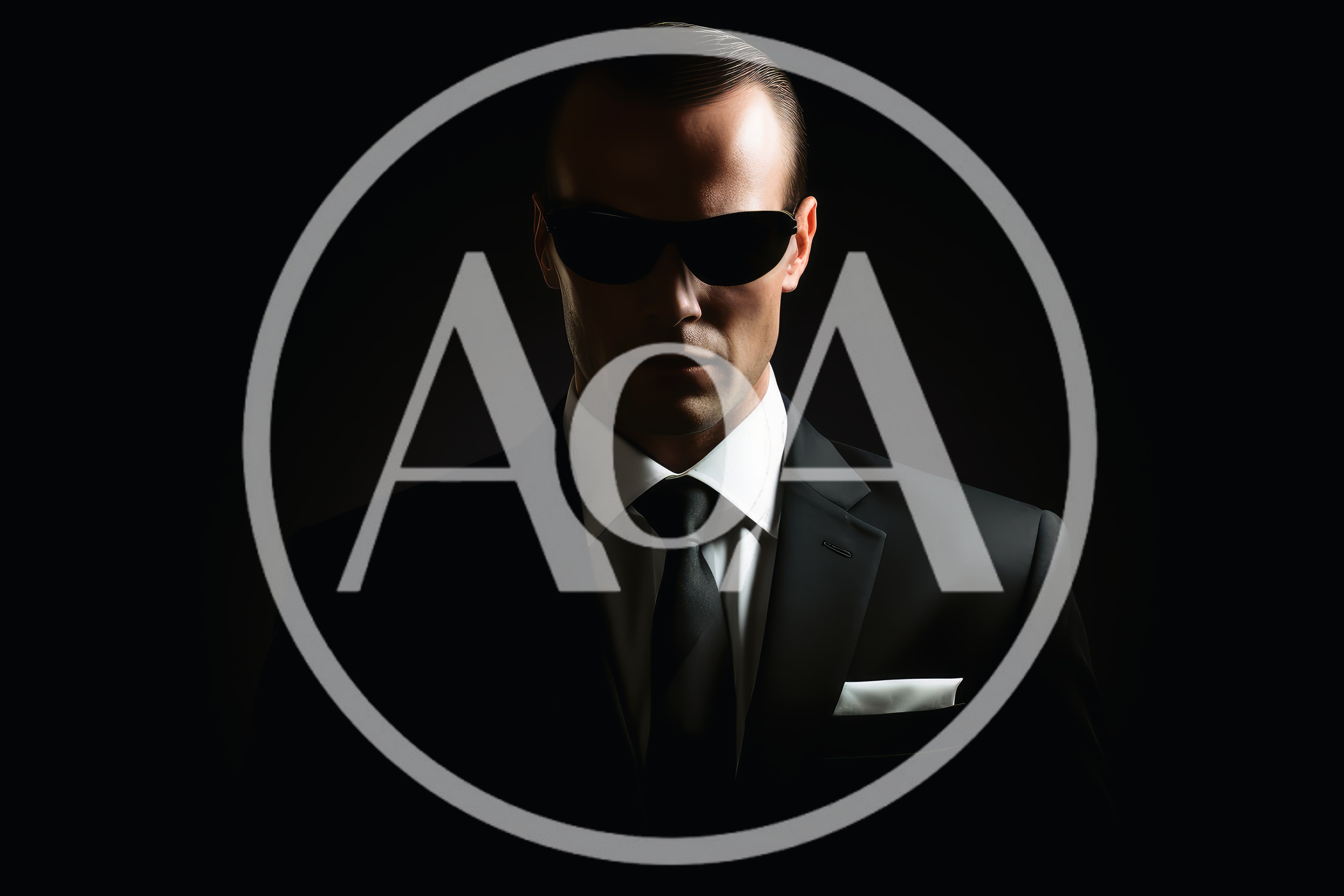 Man In Black Suit And Sunglasses