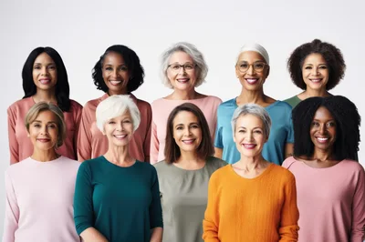 Diverse Group Of Smiling Women Standing Together