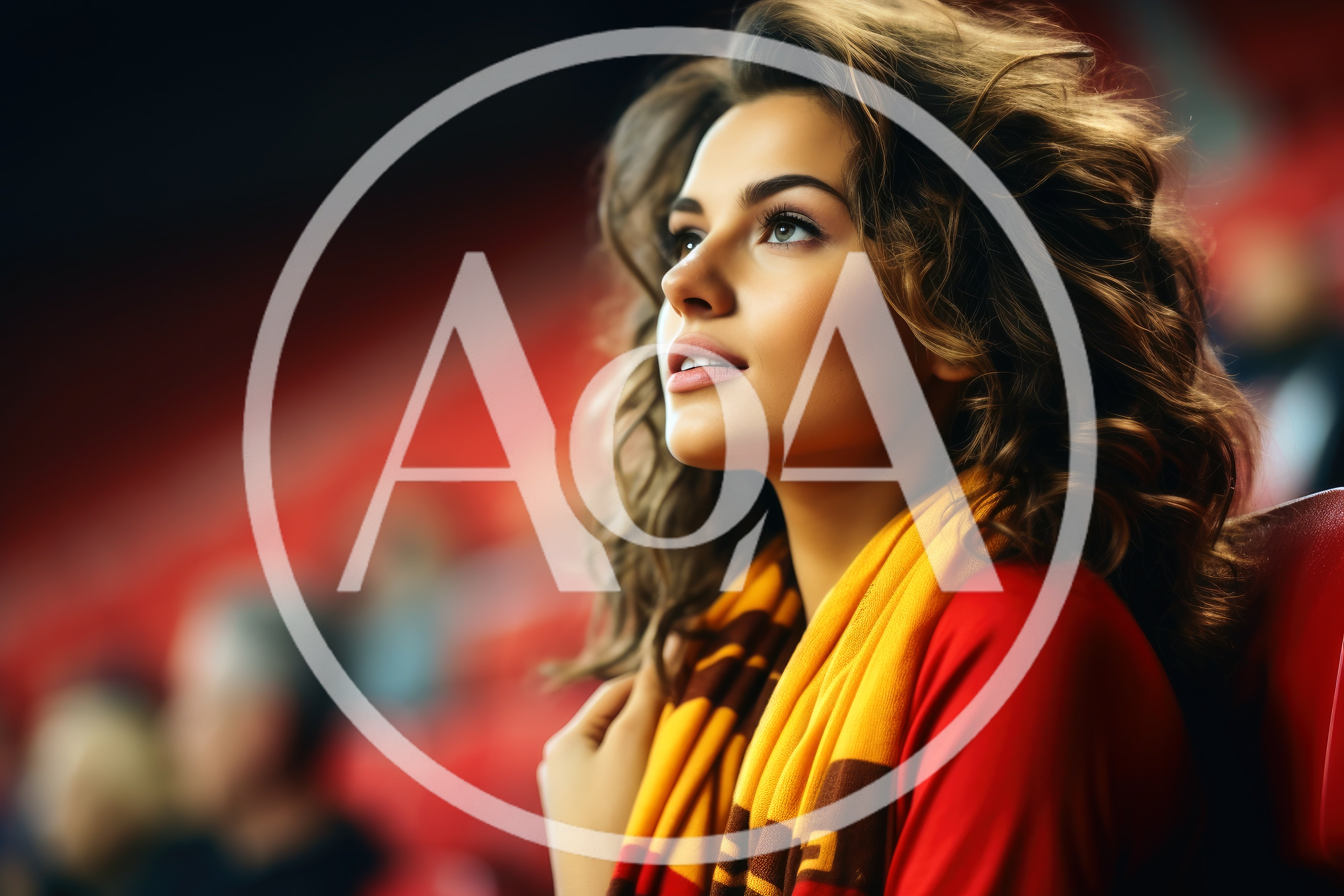 Young Woman Watching Sports Match In Stadium