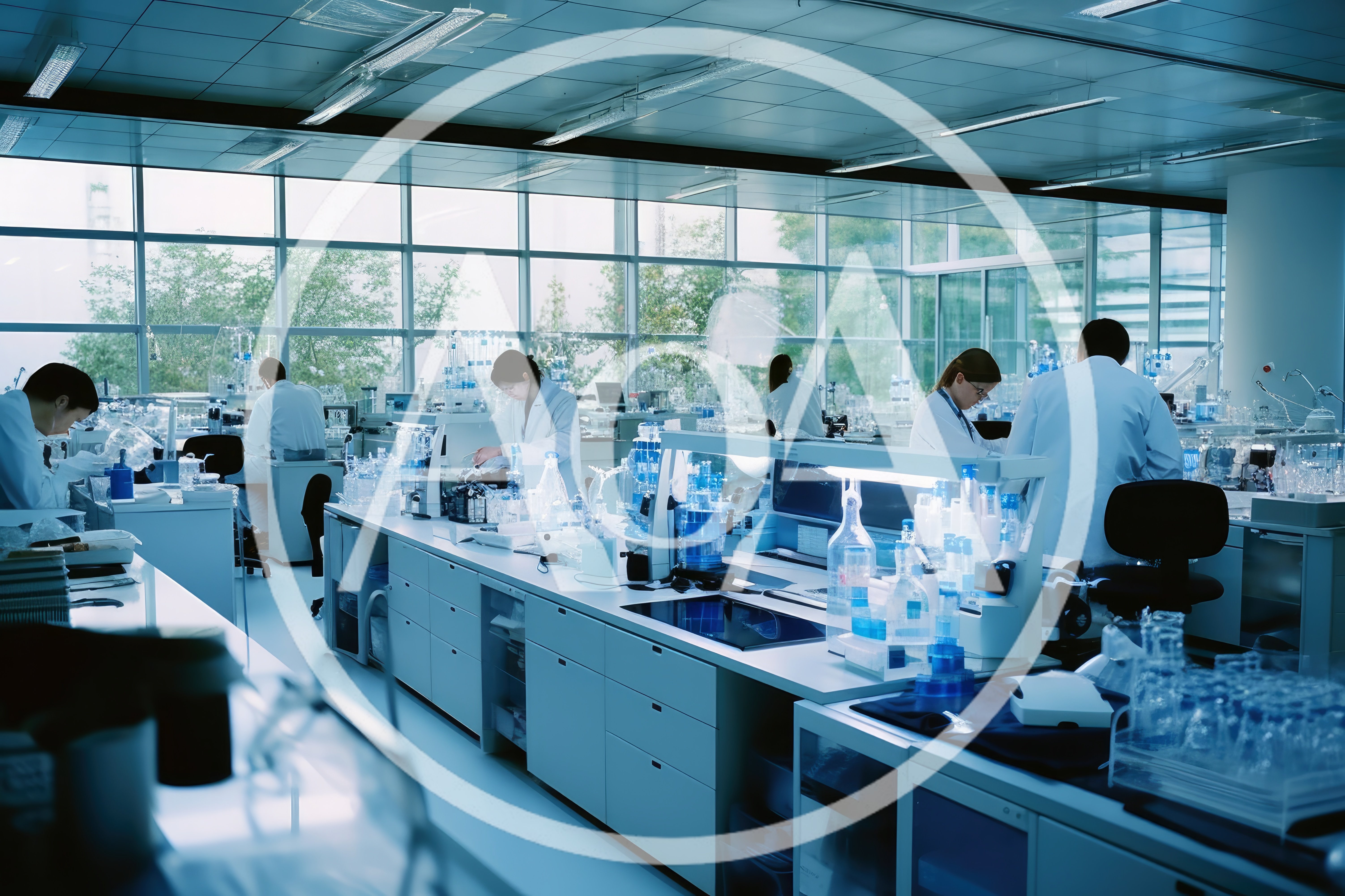 Scientists Working In A Modern Pharmaceutical Research Laboratory