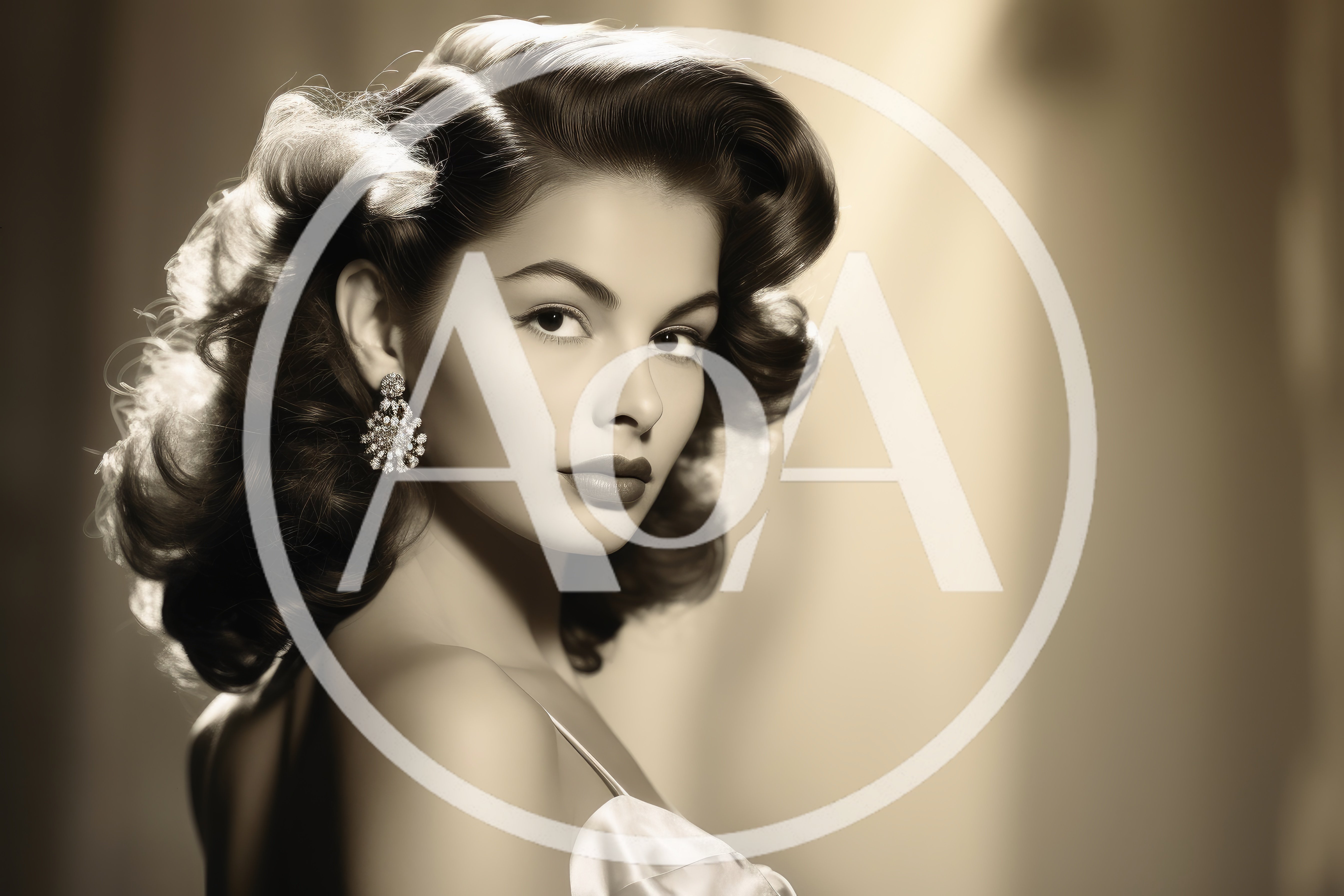 Vintage Glamour Portrait Of A Beautiful Woman