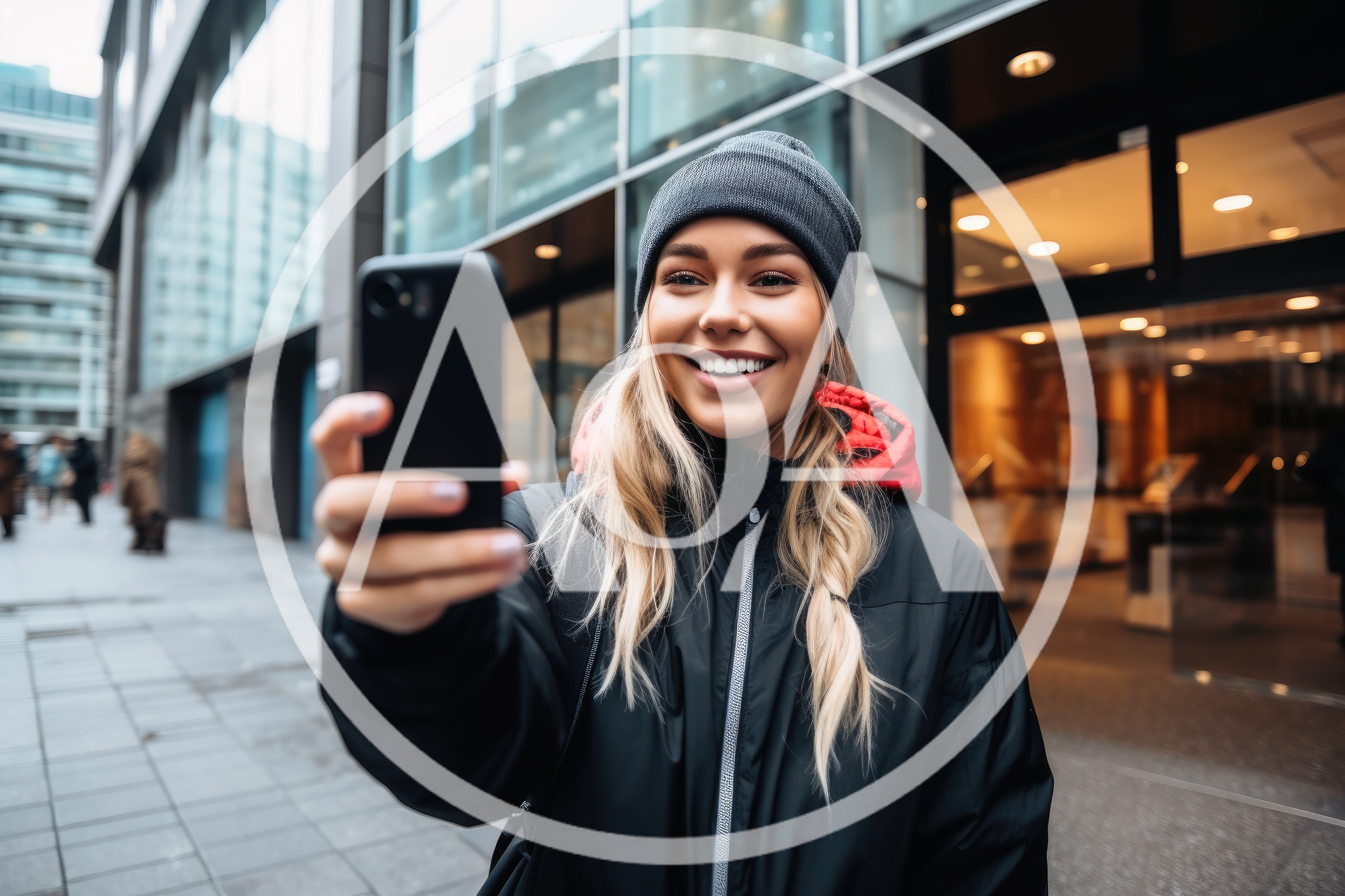Young Woman Taking A Selfie In The City