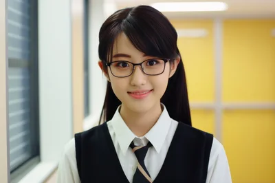 Portrait Of A Young Asian Student In School Uniform