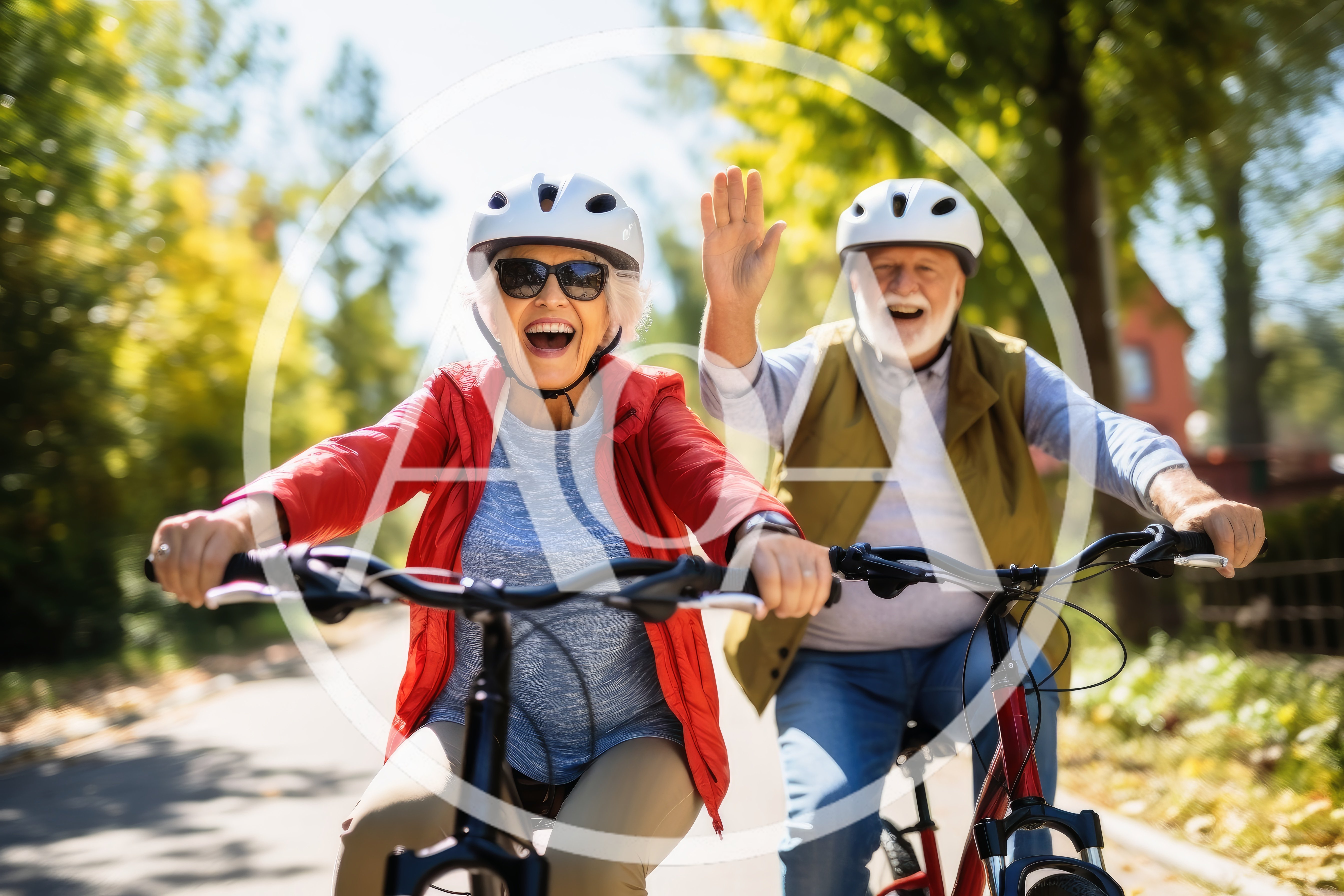 Happy Senior Couple Cycling Together Outdoors