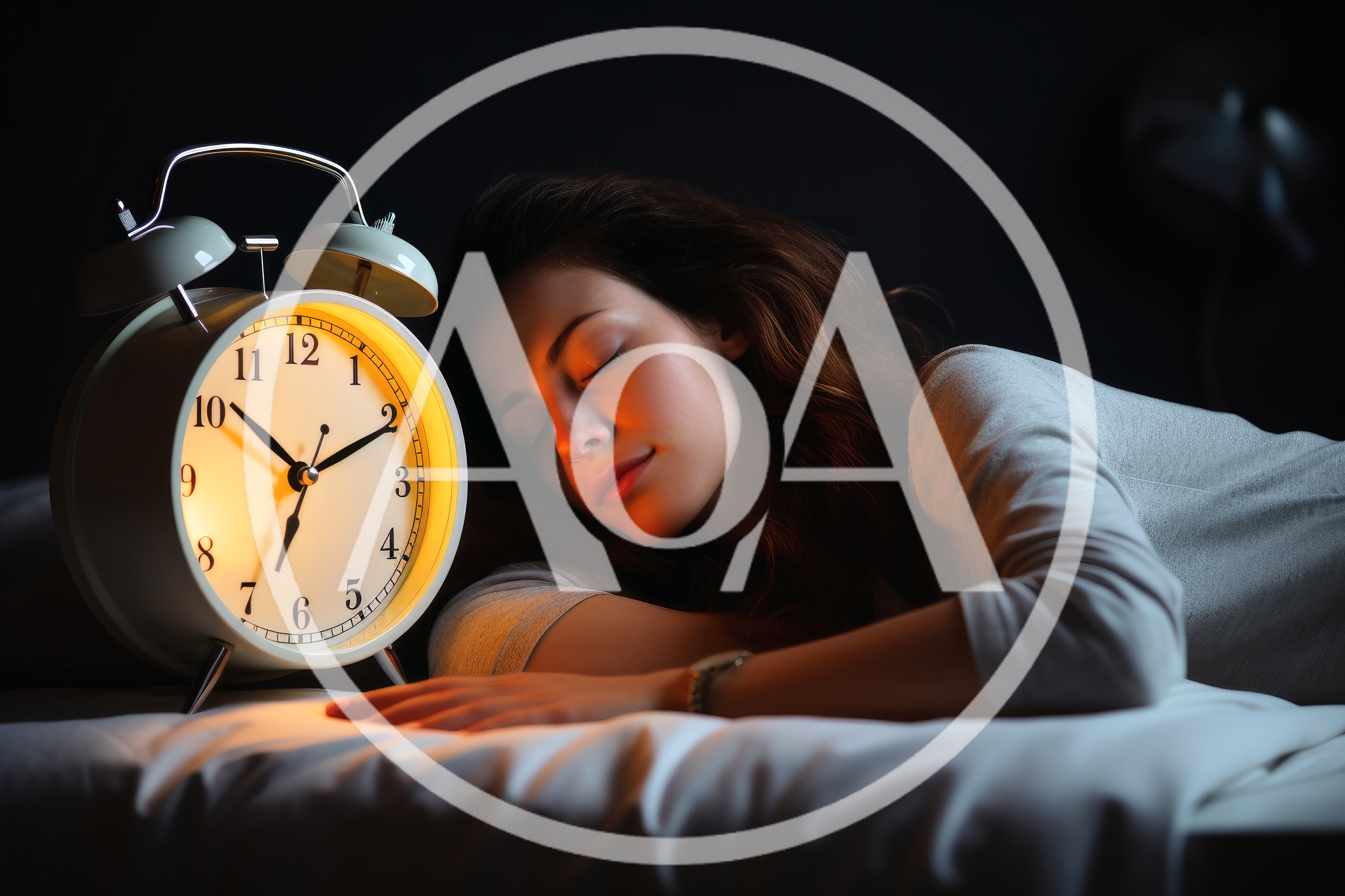 Young Woman Sleeping Beside A Glowing Alarm Clock