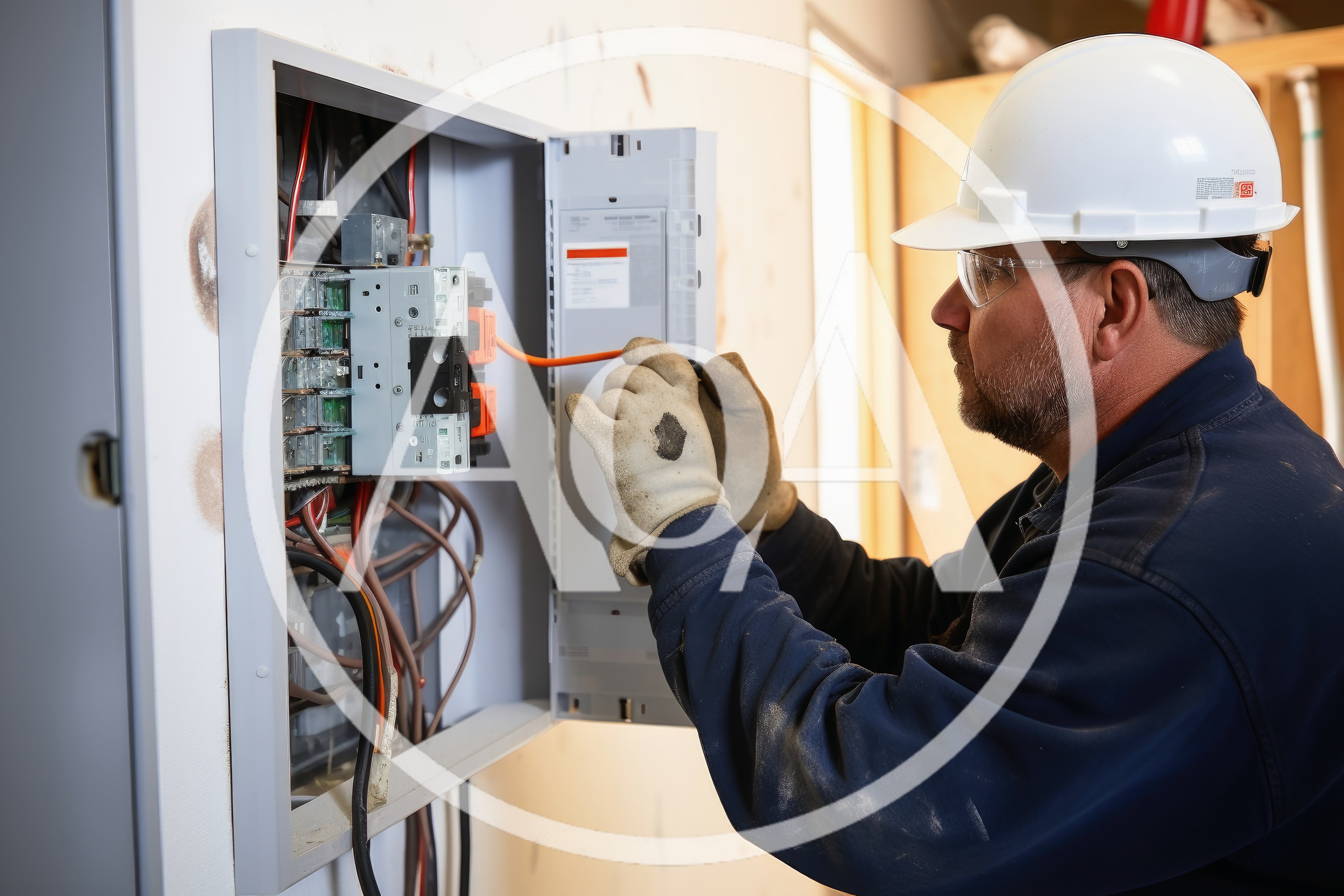Electrician Installing Circuit Breaker In Residential Panel