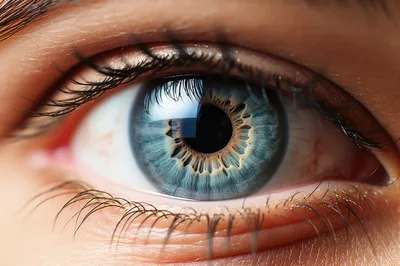 Extreme Close Up Of A Human Blue Eye