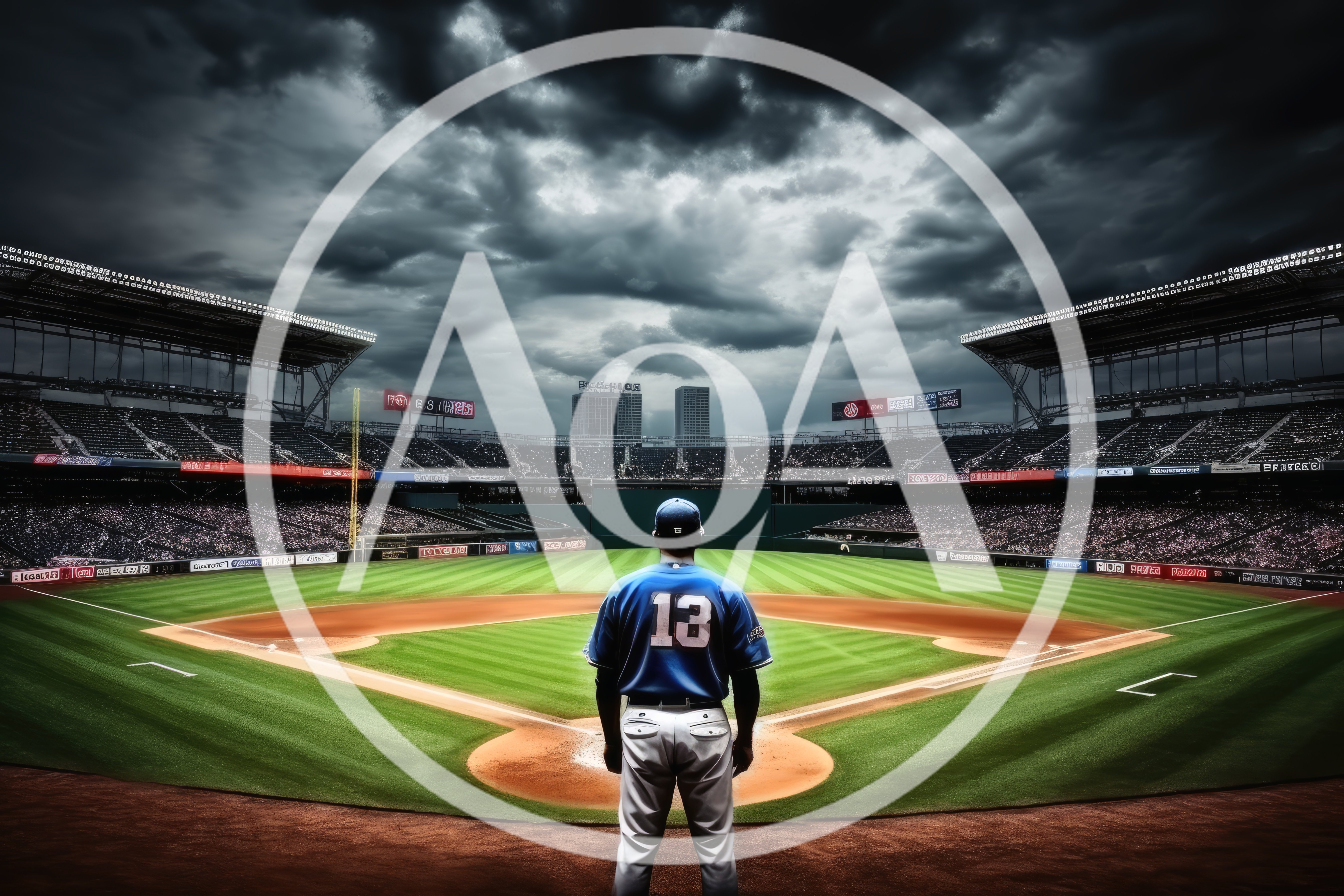 Baseball Player Standing On Pitchers Mound At Stadium