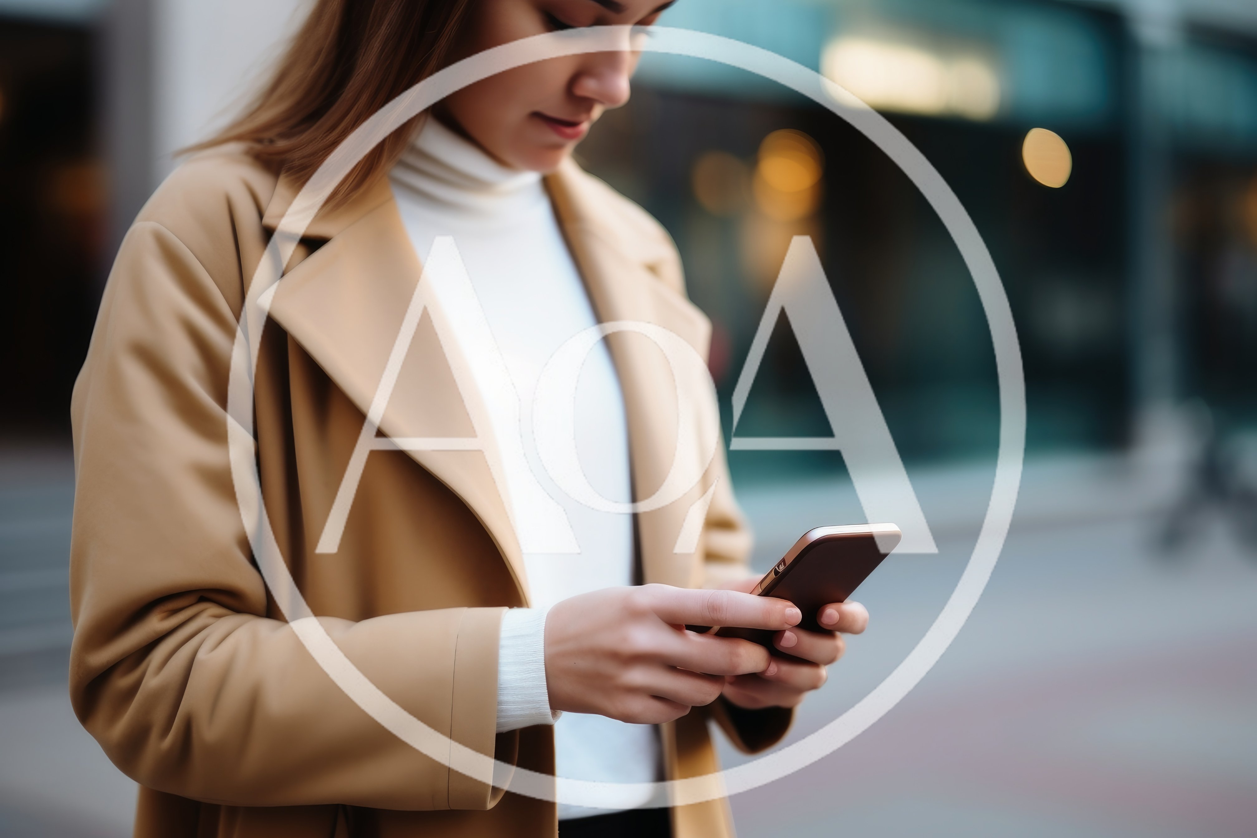 Young Woman Using Smartphone Outdoors In City