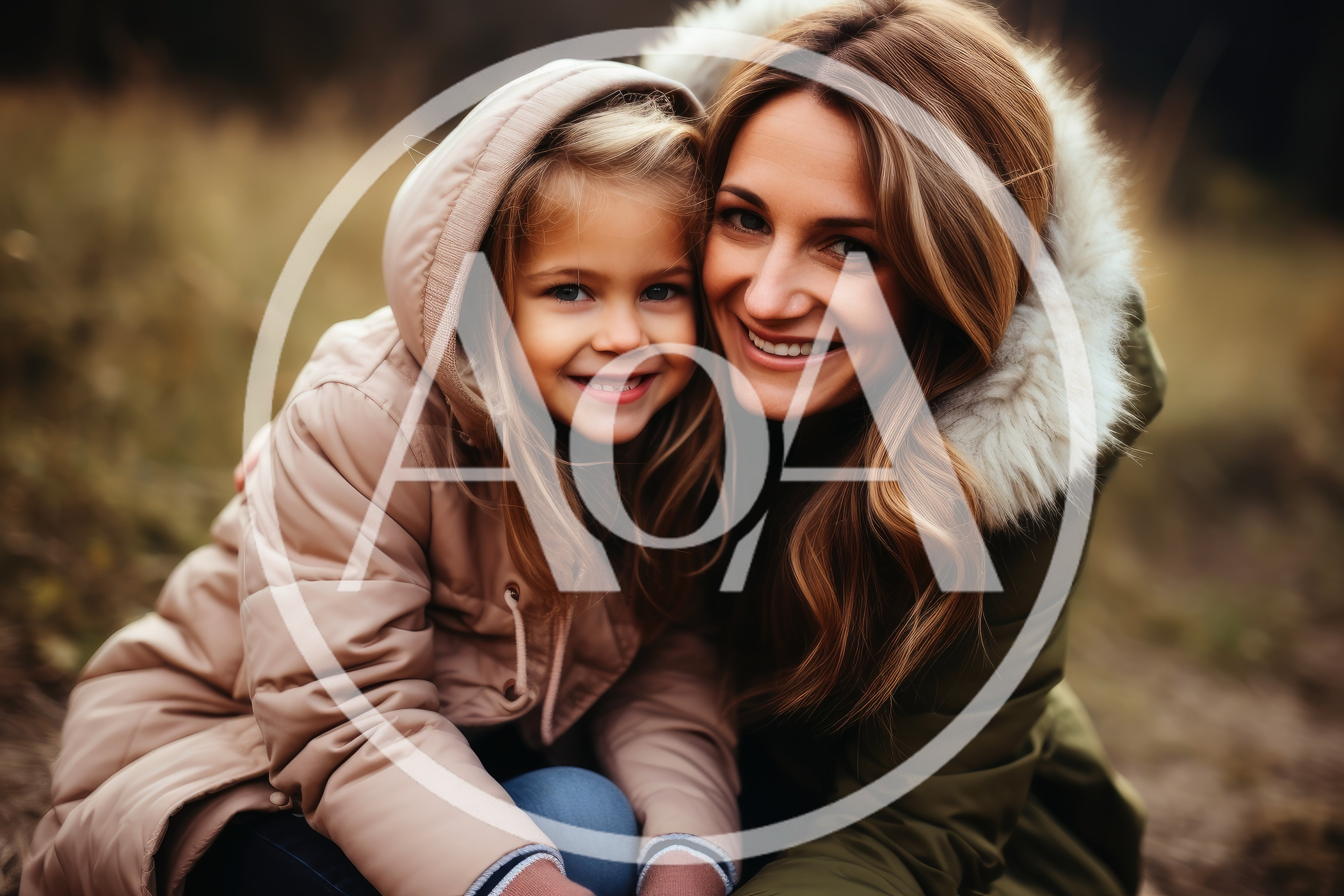 Mother and Daughter Smiling Together Outdoors