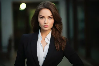 Professional Businesswoman In A Dark Suit