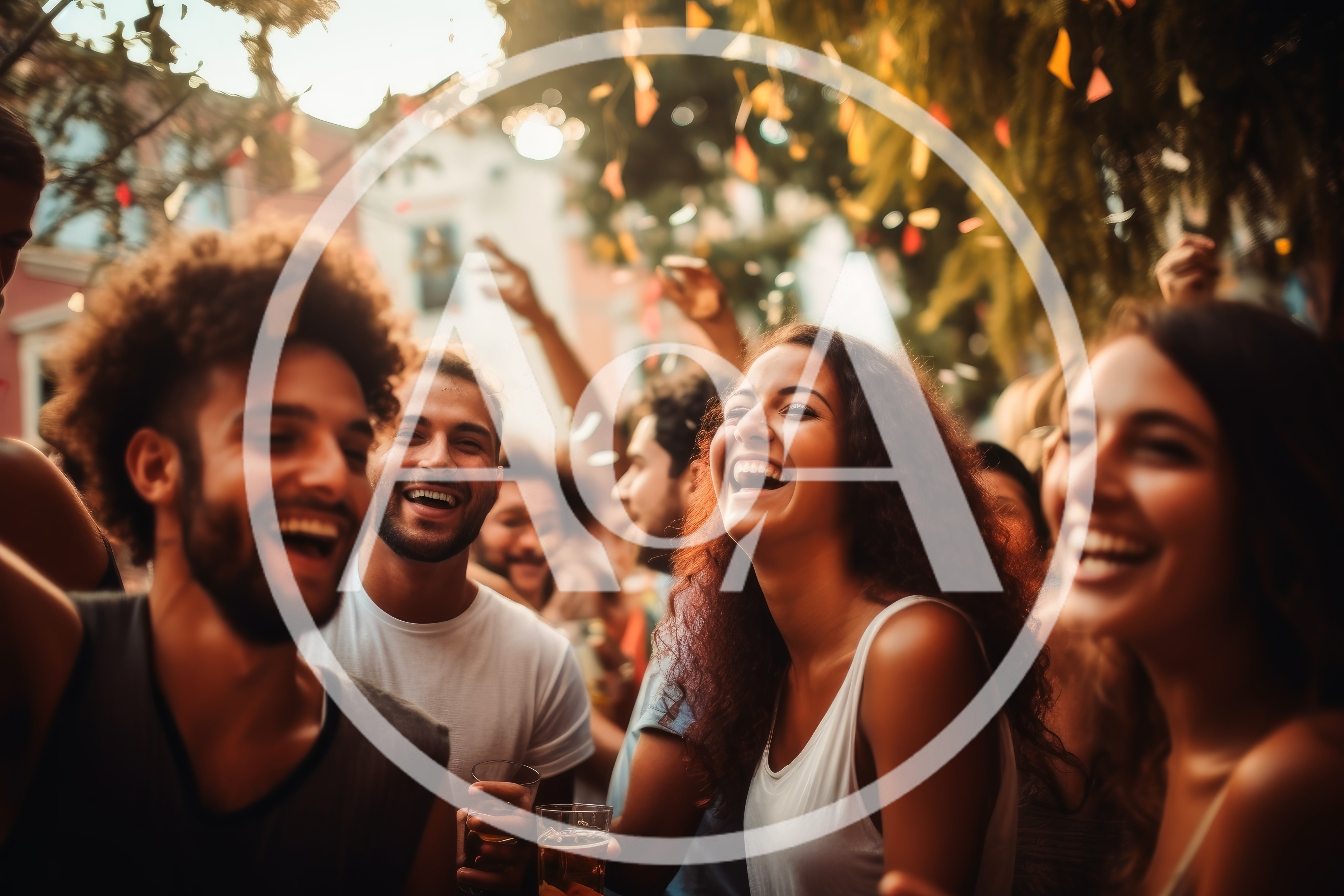 Group of Friends Celebrating at an Outdoor Party