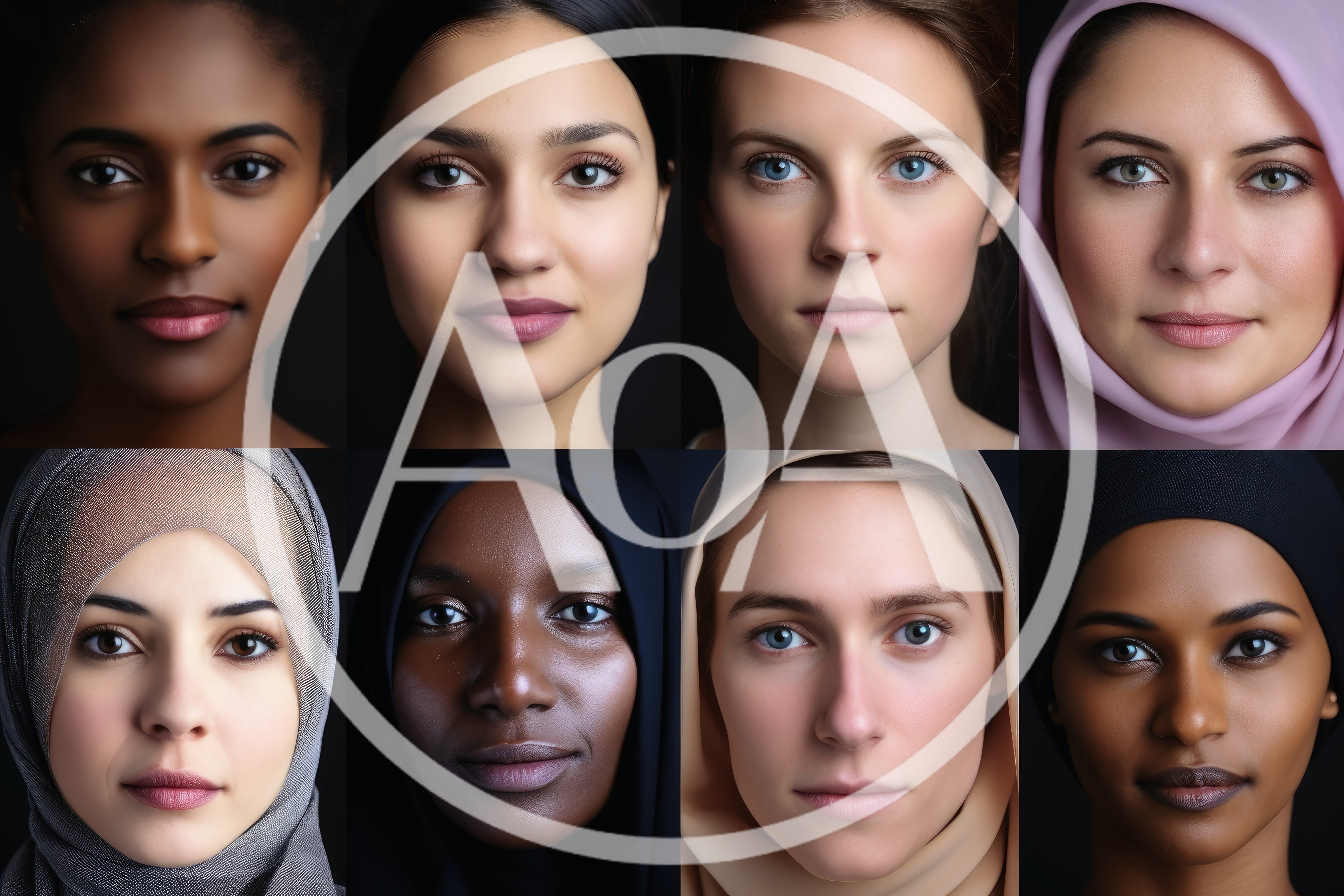 Diverse Women Portraits In A Grid Collage