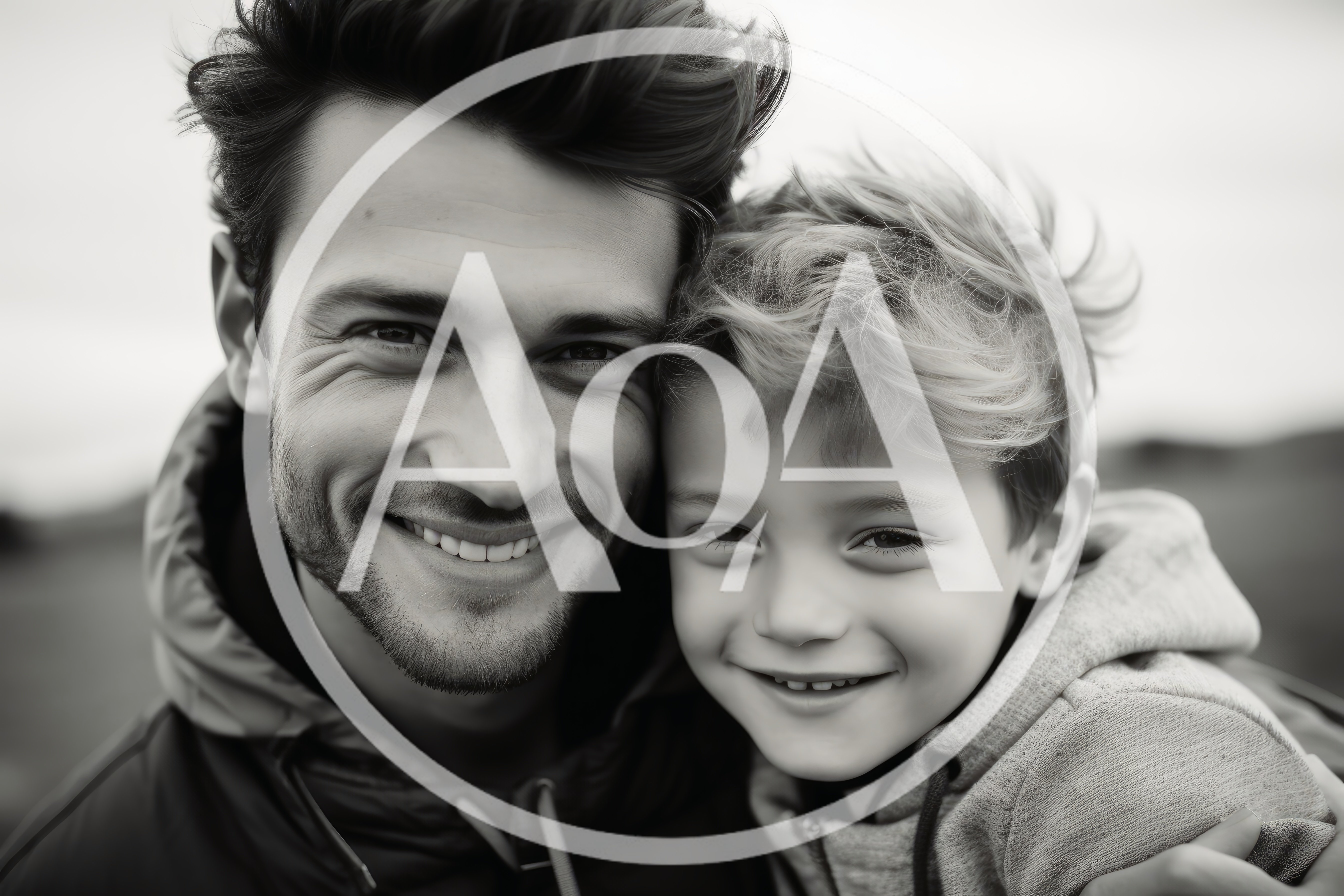 Close Up Portrait Of A Father And Son