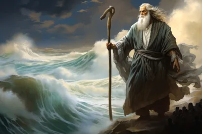 Biblical Prophet Parting The Red Sea