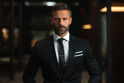 Professional Businessman In A Sharp Black Suit