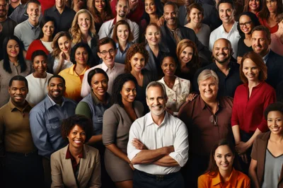 Diverse Group Of Professionals Smiling Together