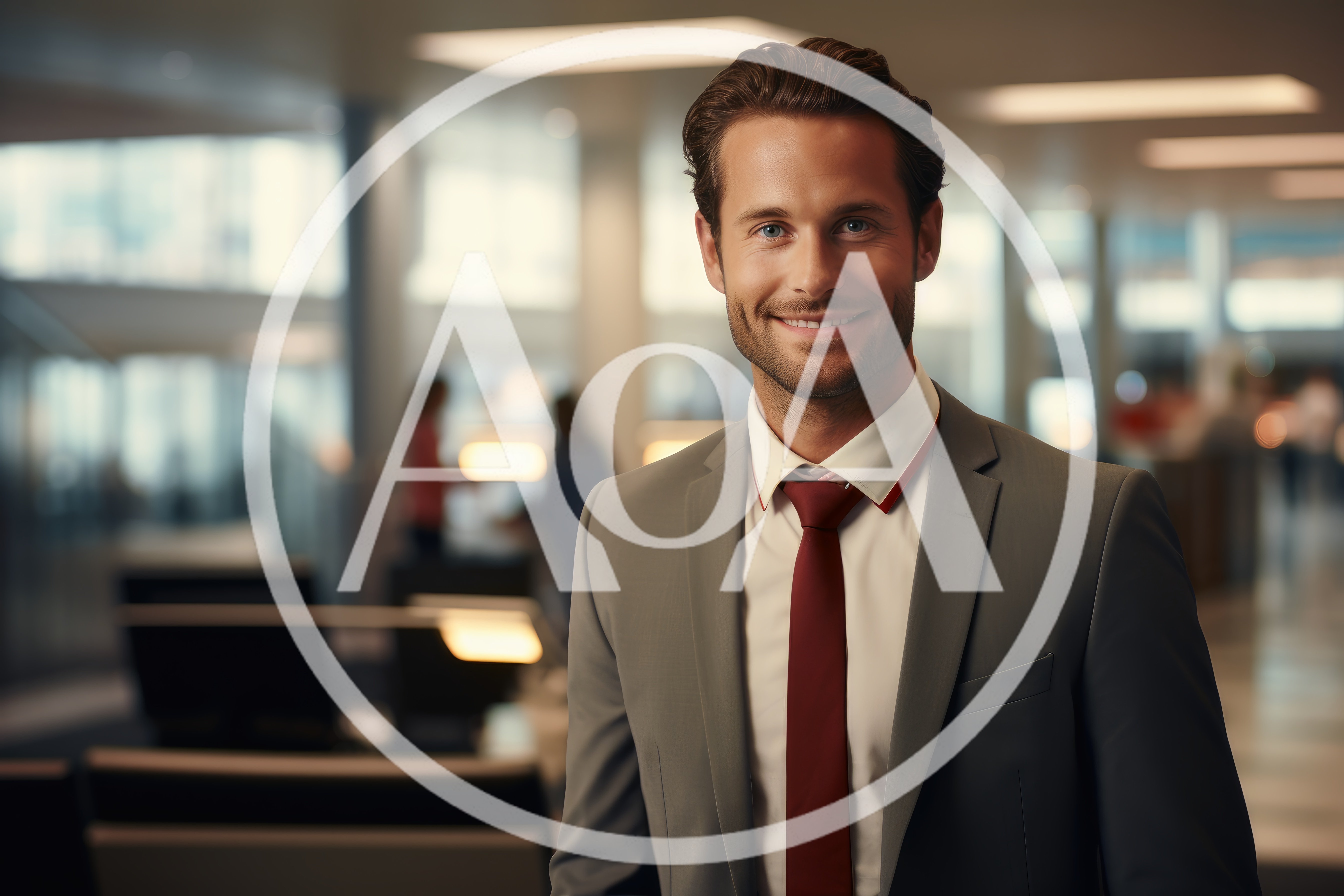 Professional Businessman Smiling In A Modern Office Setting