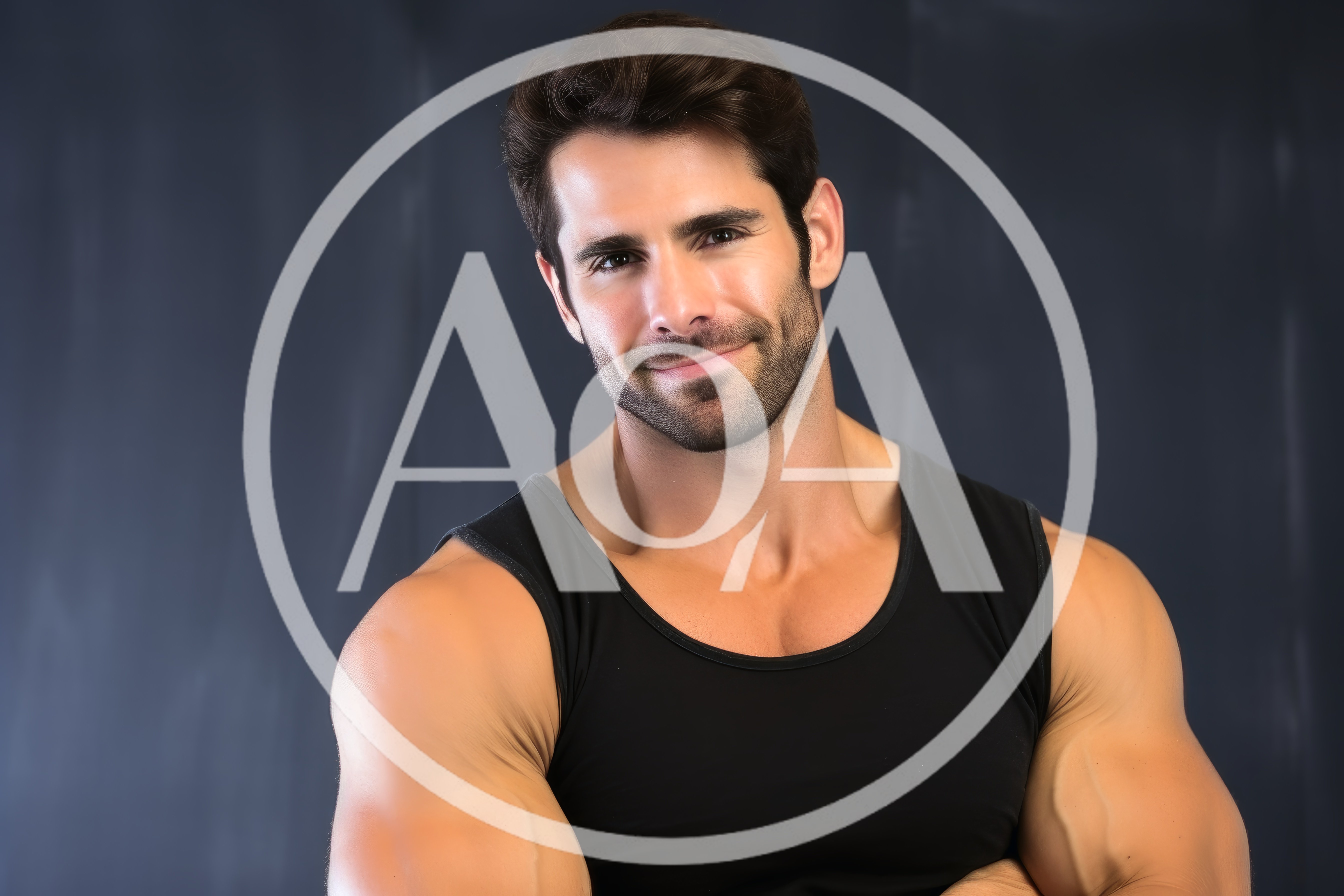Muscular Man Posing In A Black Tank Top